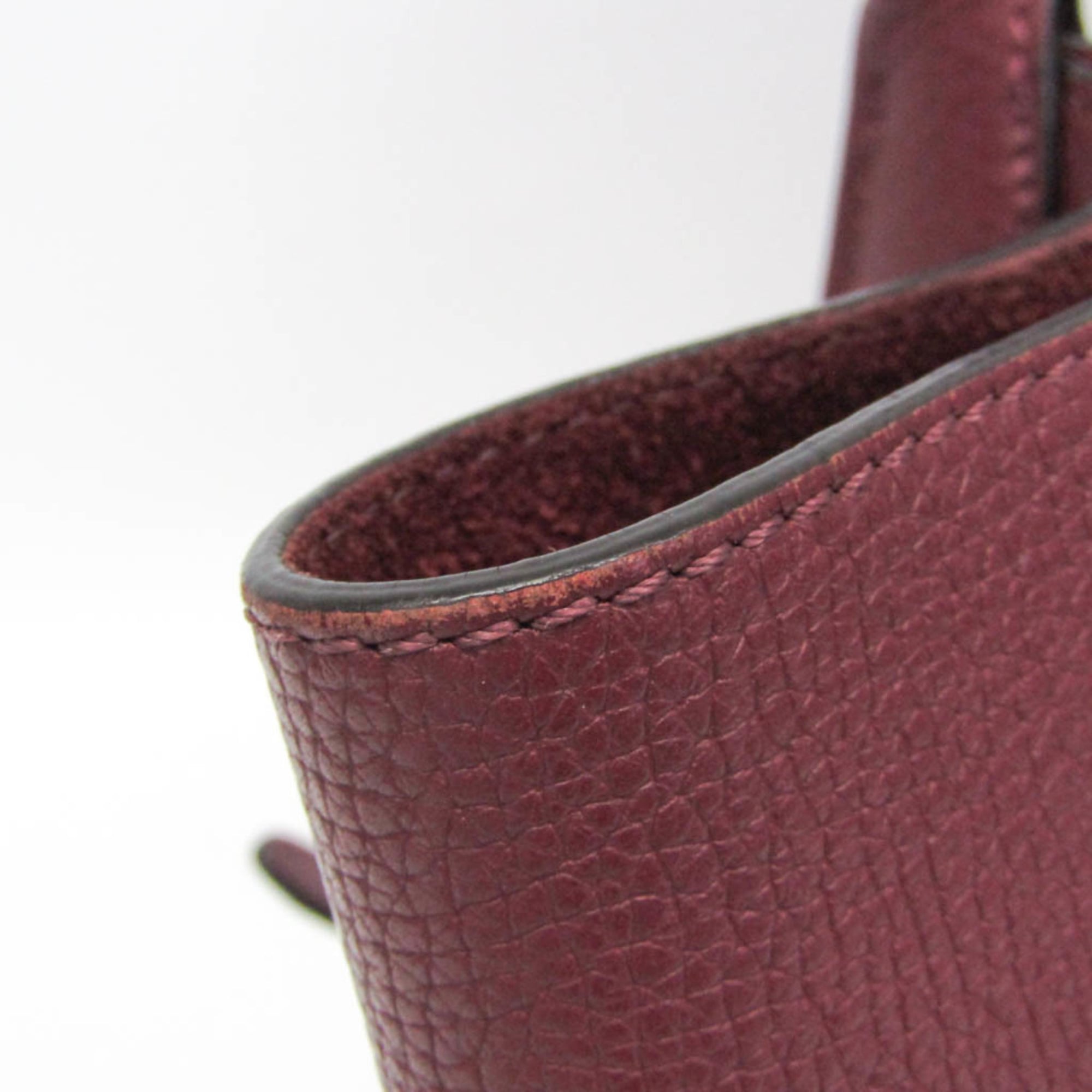 Celine Big Bag Smooth Leather Burgundy Leather Handbag (Pre-Owned)