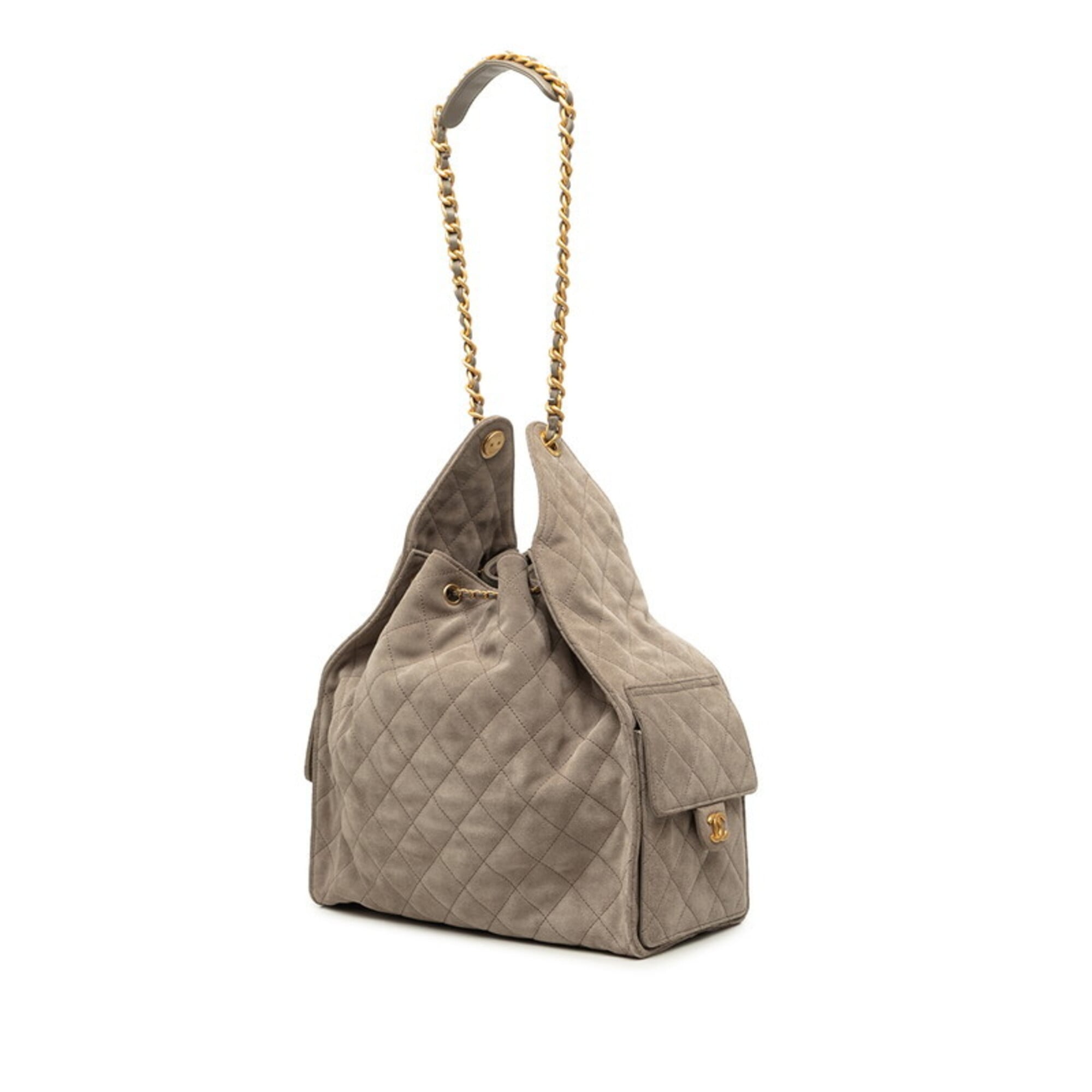 Chanel Beige Suede Shoulder Bag (Pre-Owned)