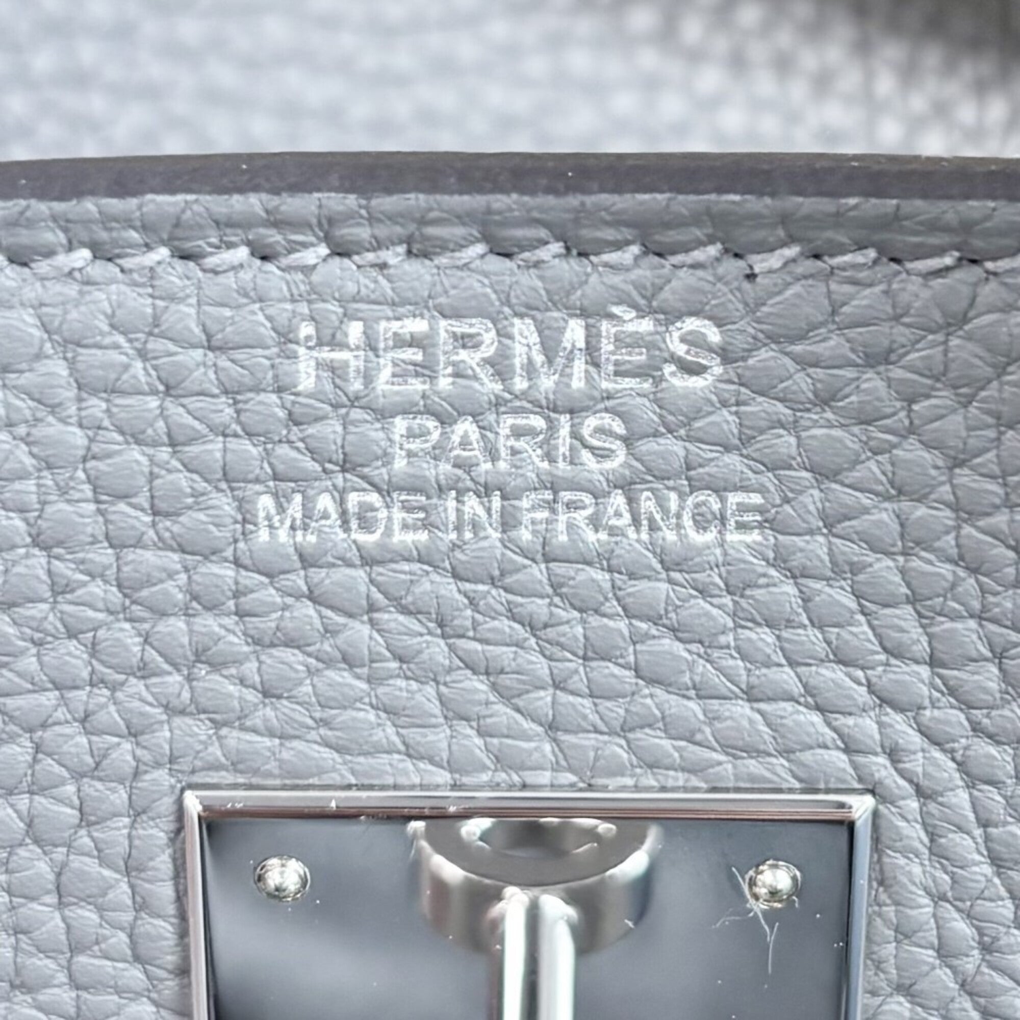 Hermes Gray Togo Leather Handbag (Pre-Owned)