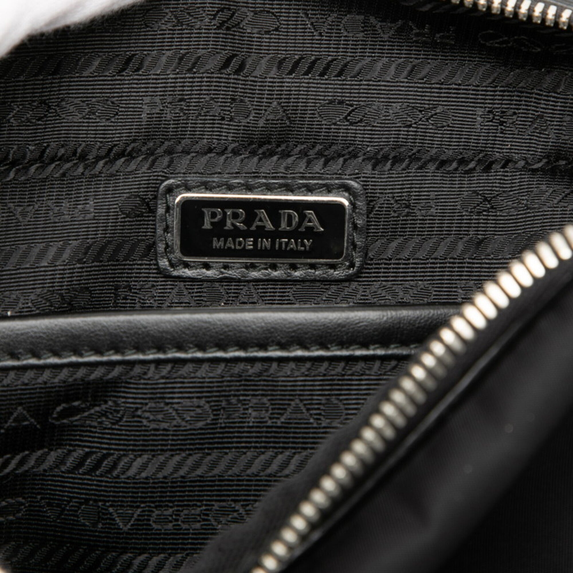 Prada Black Nylon Patent Leather Shoulder Bag (Pre-Owned)