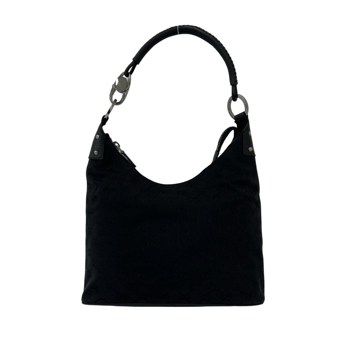 Gucci Black Canvas Leather Handbag Shoulder Bag Tote Bag (Pre-Owned)