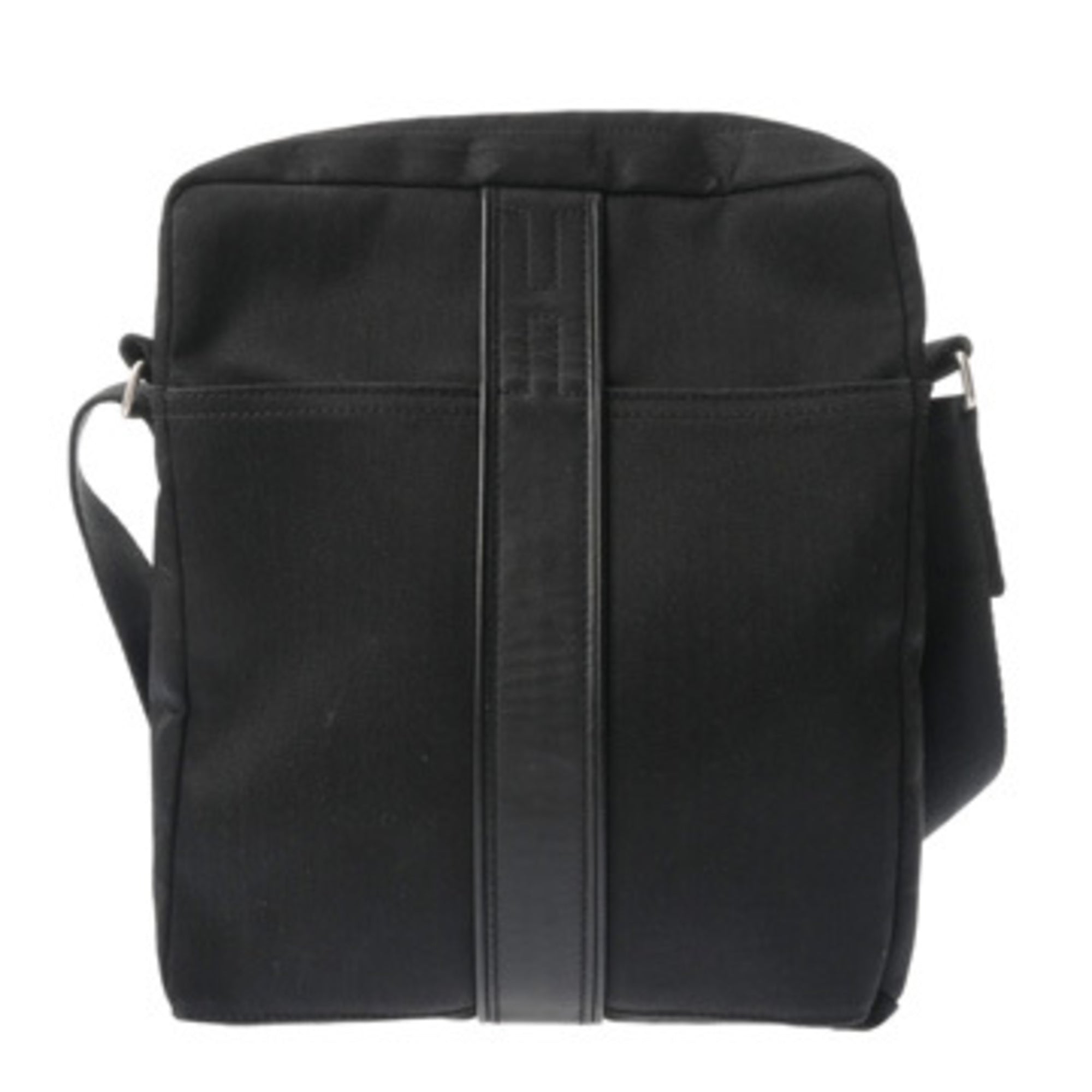 Hermes Acapulco Black Toile Chevron Shoulder Bag (Pre-Owned)