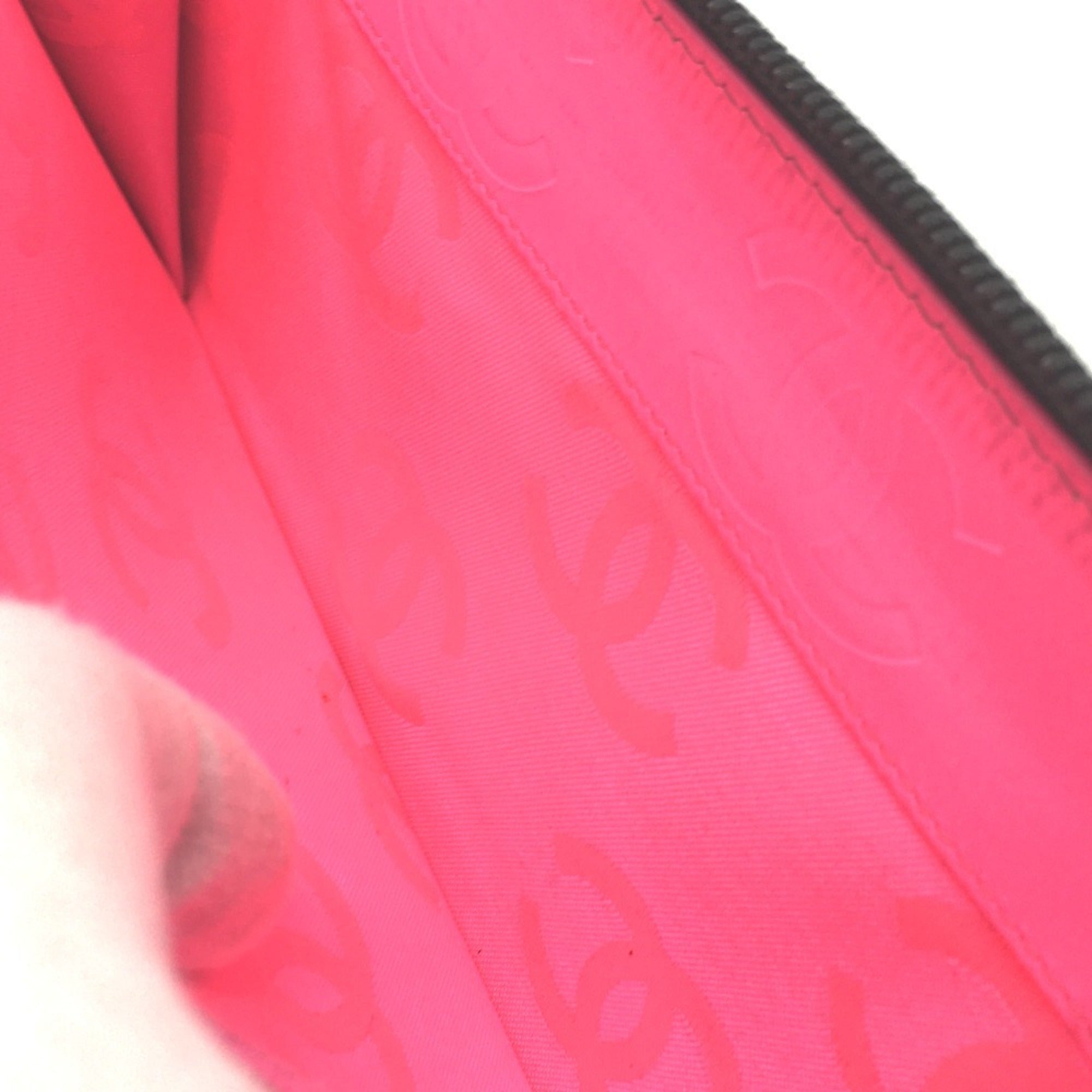 Chanel Cambon Black Pink Leather Long Wallet (Bi-Fold) (Pre-Owned)