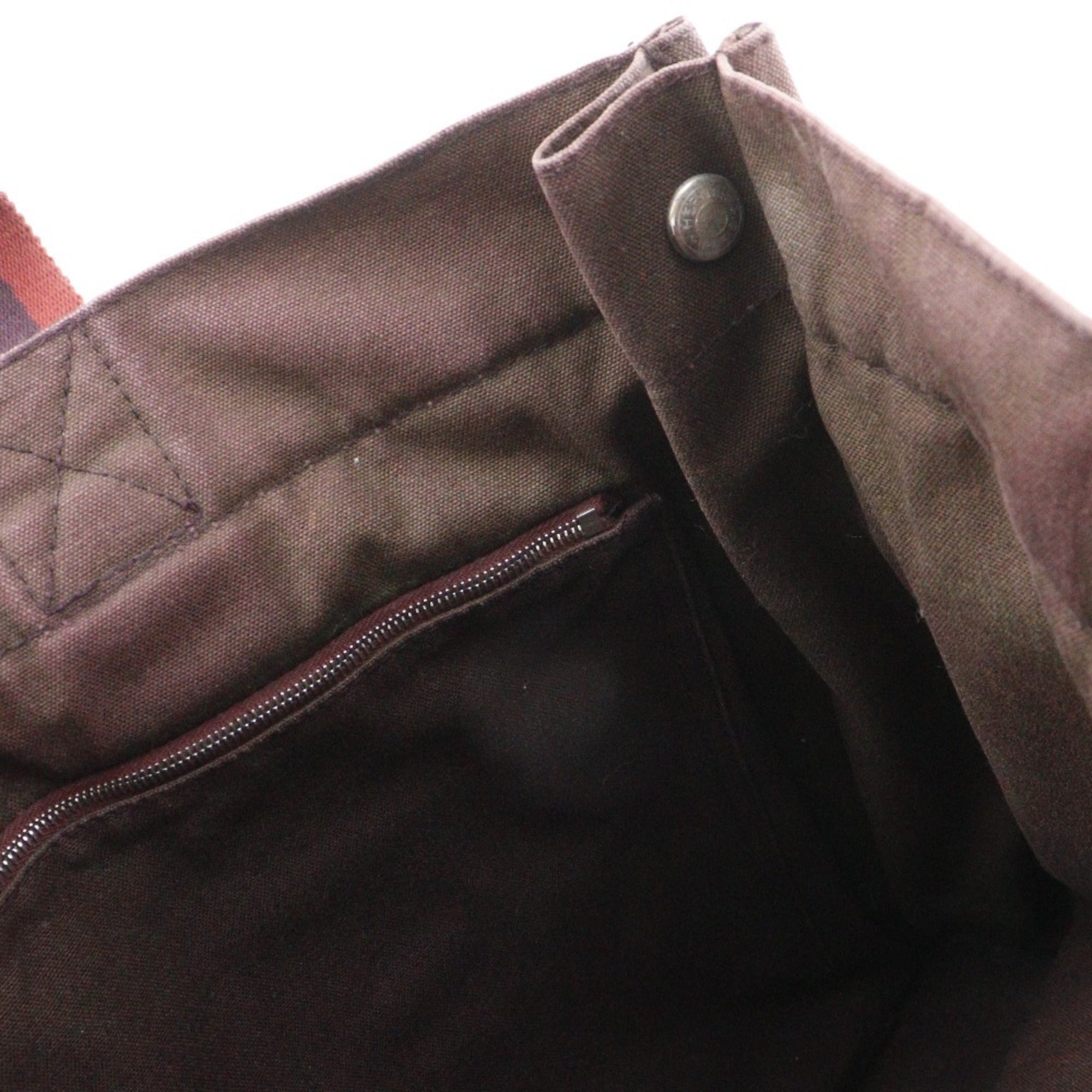 Hermes Brown Cotton Canvas Handbag (Pre-Owned)