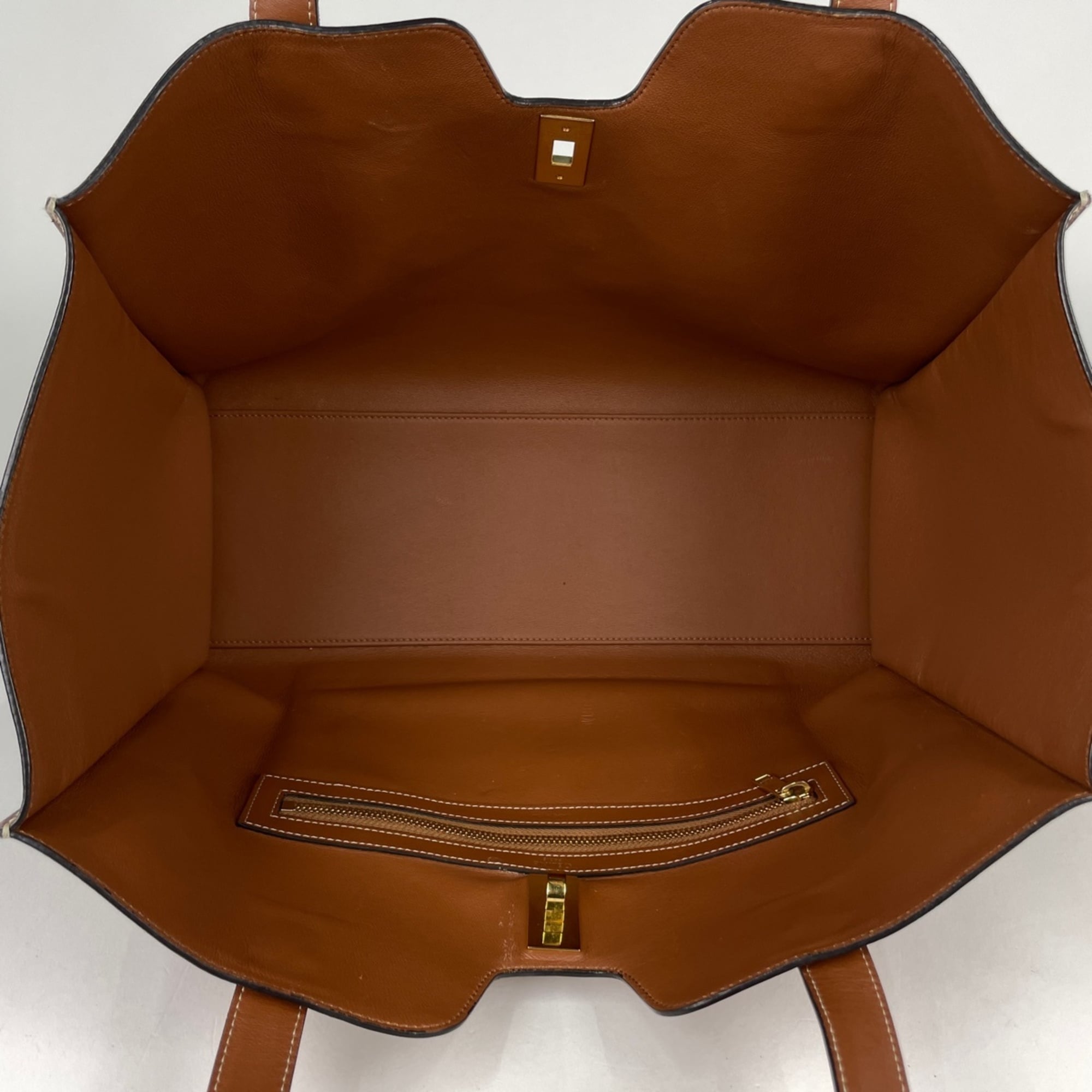 Celine Cabas Brown Leather Tote Bag (Pre-Owned)