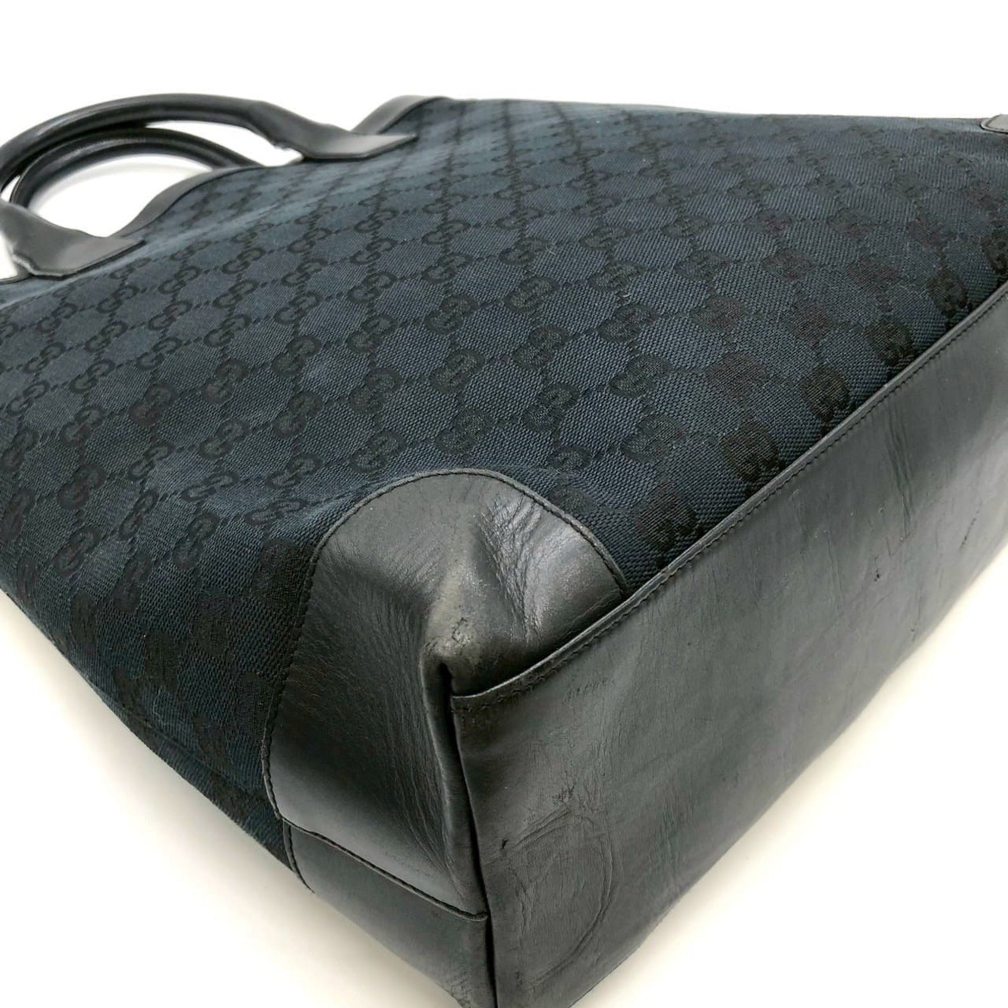 Gucci Gg Canvas Black Gg Canvas Handbag Tote Bag (Pre-Owned)