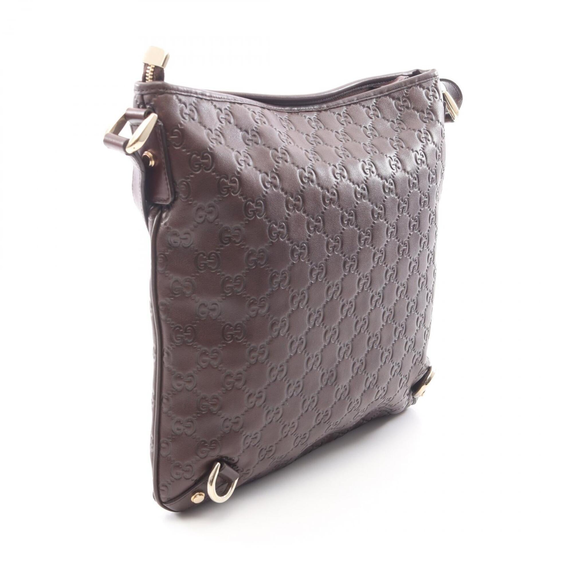 Gucci Brown Leather Handbag Shoulder Bag (Pre-Owned)