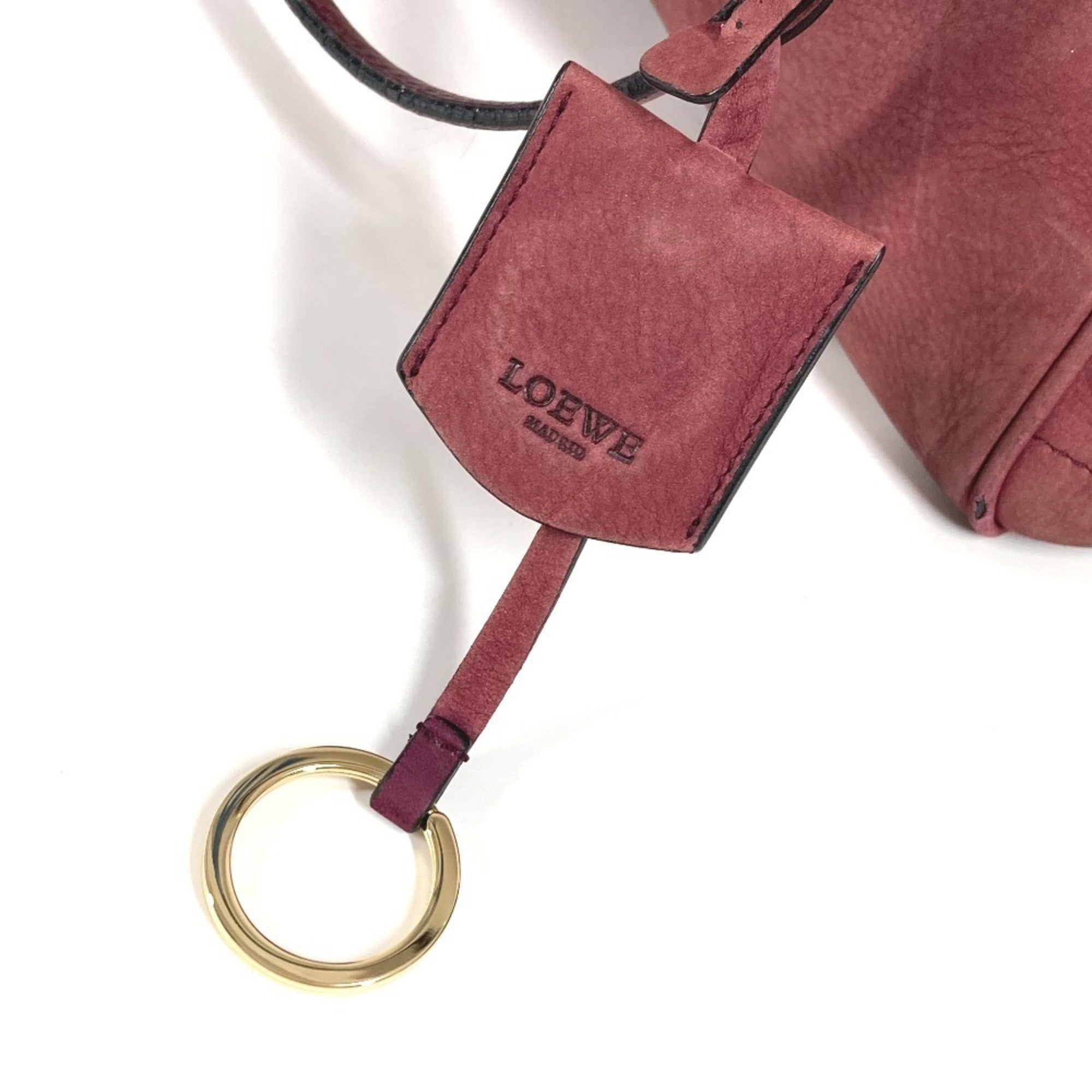 Loewe Bordeaux Leather Shoulder Bag Tote Bag (Pre-Owned)