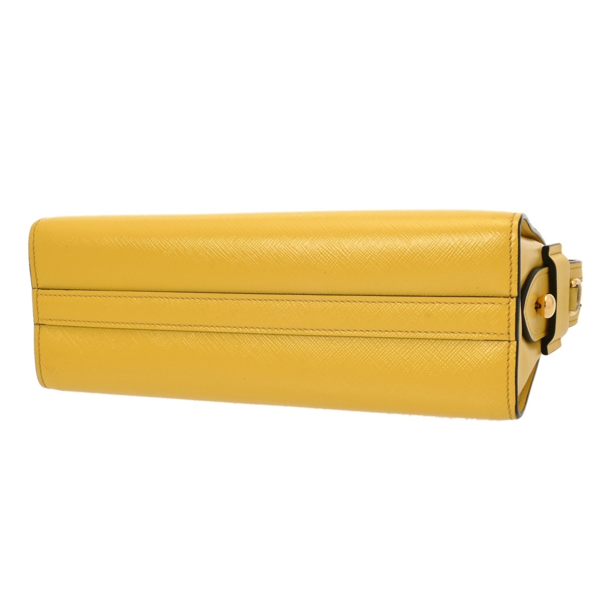 Prada Yellow Leather Shoulder Bag (Pre-Owned)