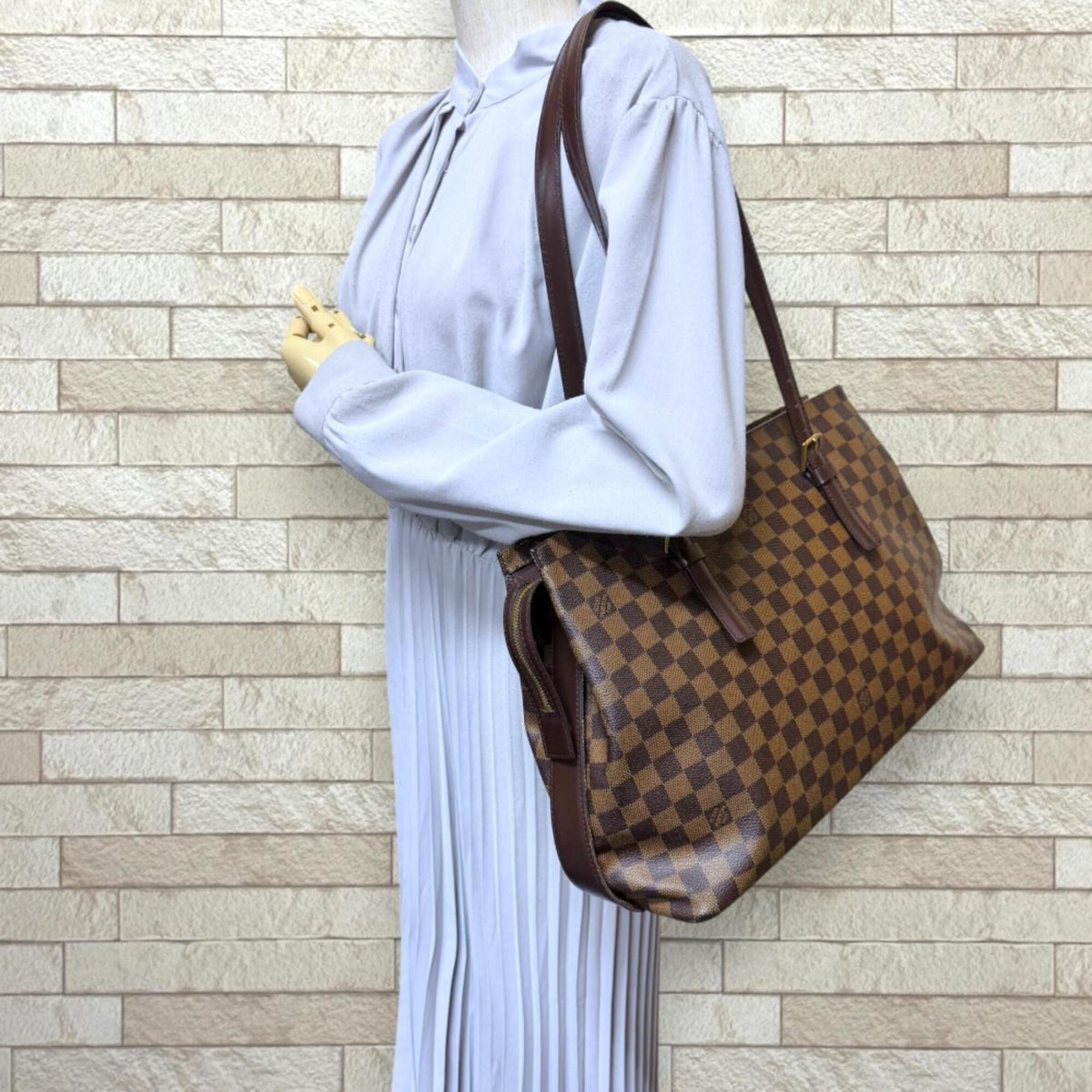 Louis Vuitton Brown Damier Canvas Ebene Galle Or Damier Canvas Tote Bag (Pre-Owned)