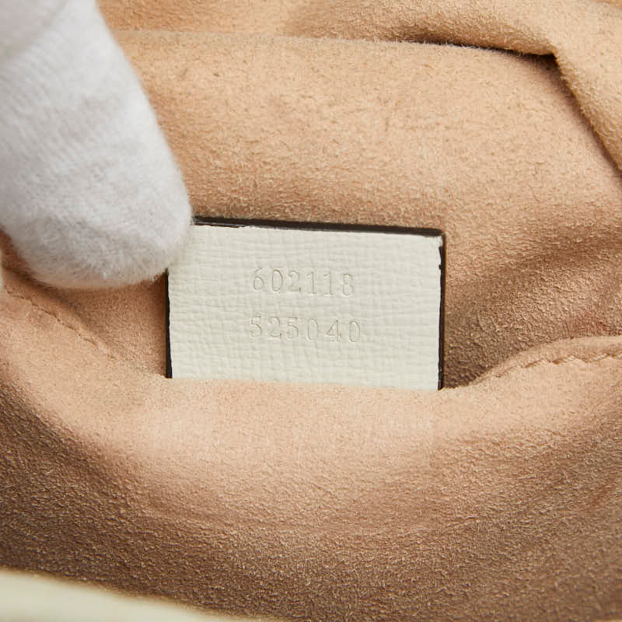 Gucci Beige White Canvas Leather Shoulder Bag (Pre-Owned)