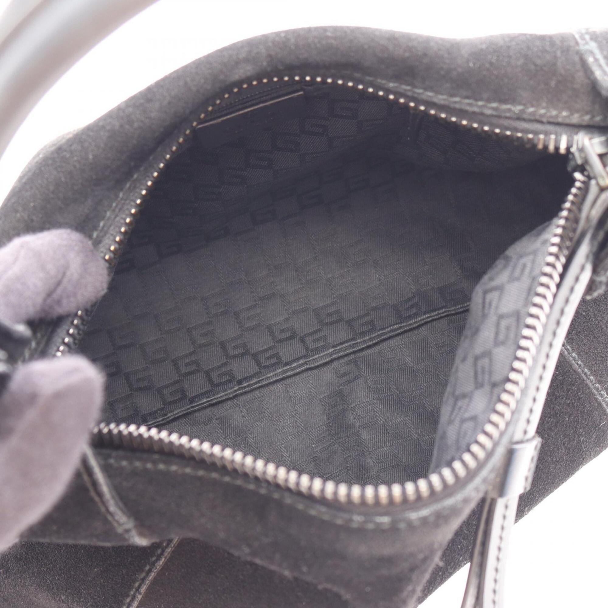 Gucci Black Suede Leather Handbag Shoulder Bag (Pre-Owned)