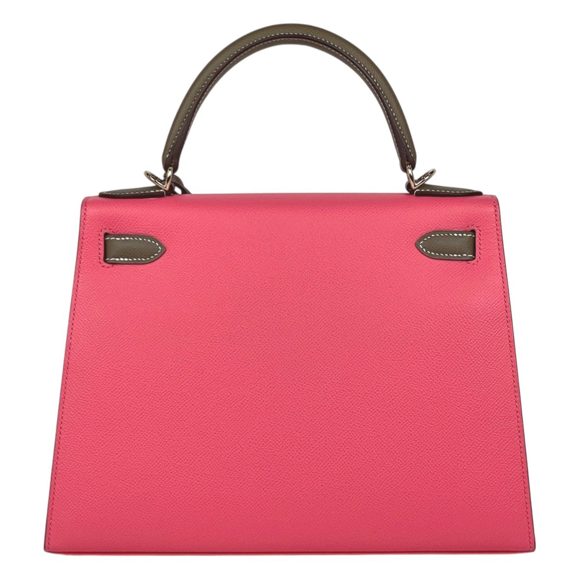 Hermes Kelly Etoupe Gray Rose Azalee Epsom Leather Handbag Shoulder Bag (Pre-Owned)