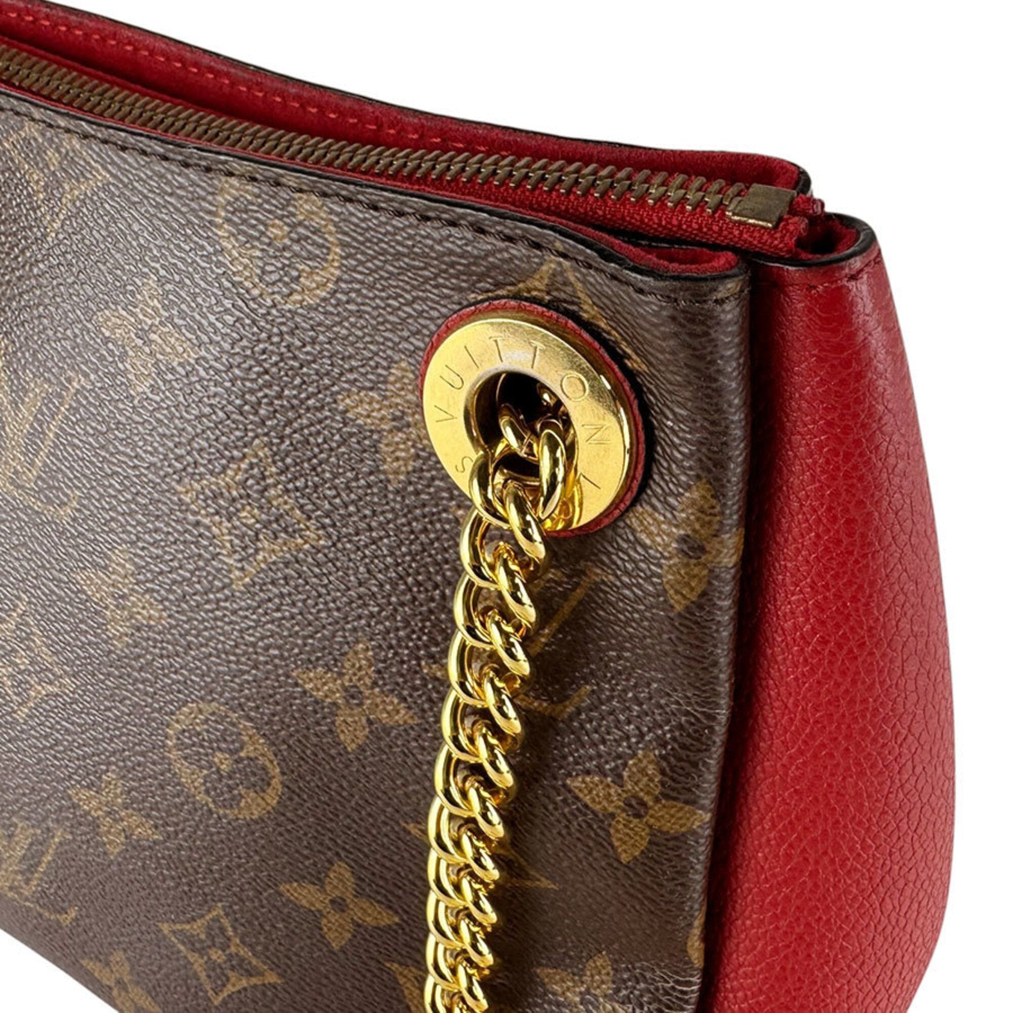 Louis Vuitton Black Brown Monogram Red Color Monogram Shoulder Bag (Pre-Owned)
