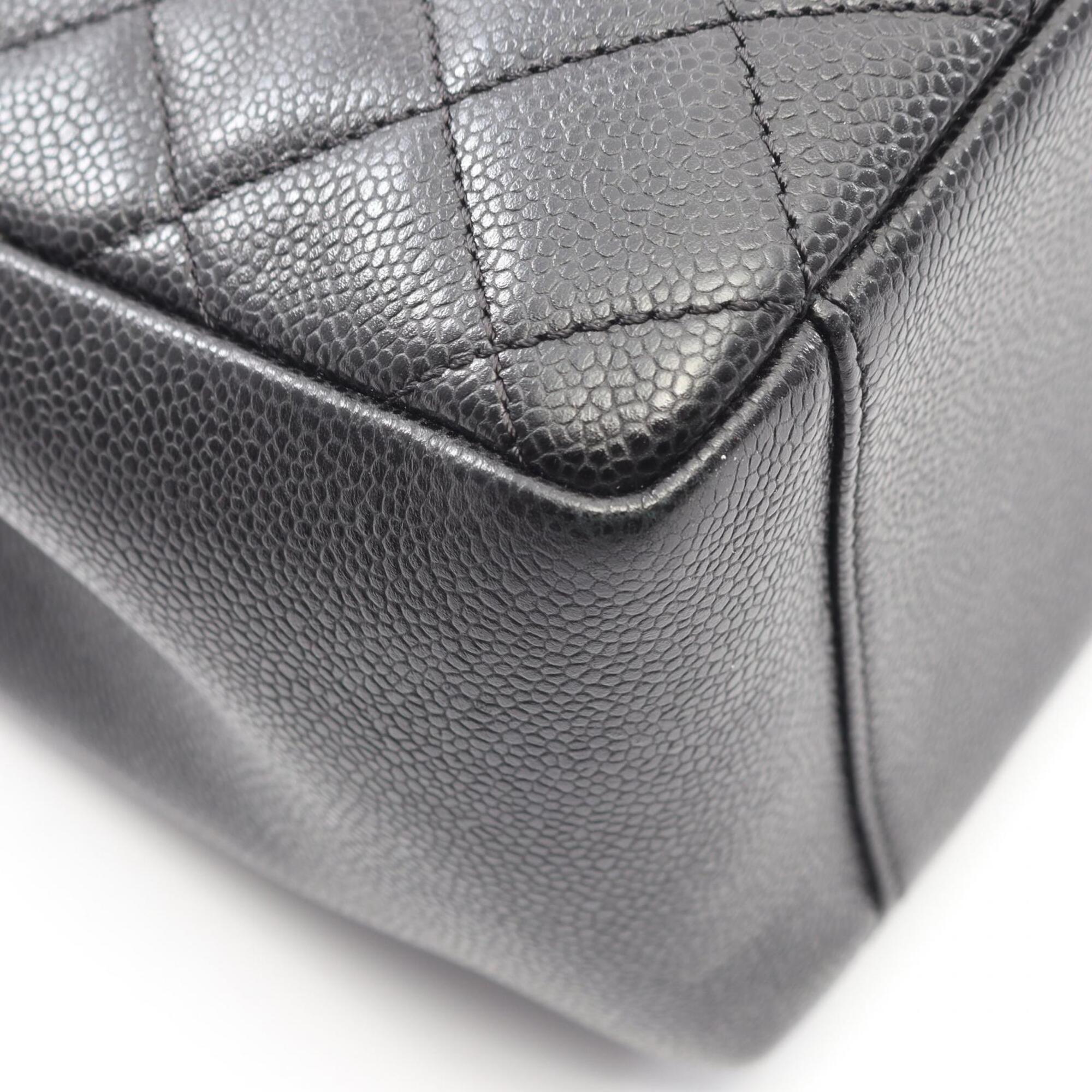 Chanel Black Grained Calfskin Handbag Tote Bag (Pre-Owned)