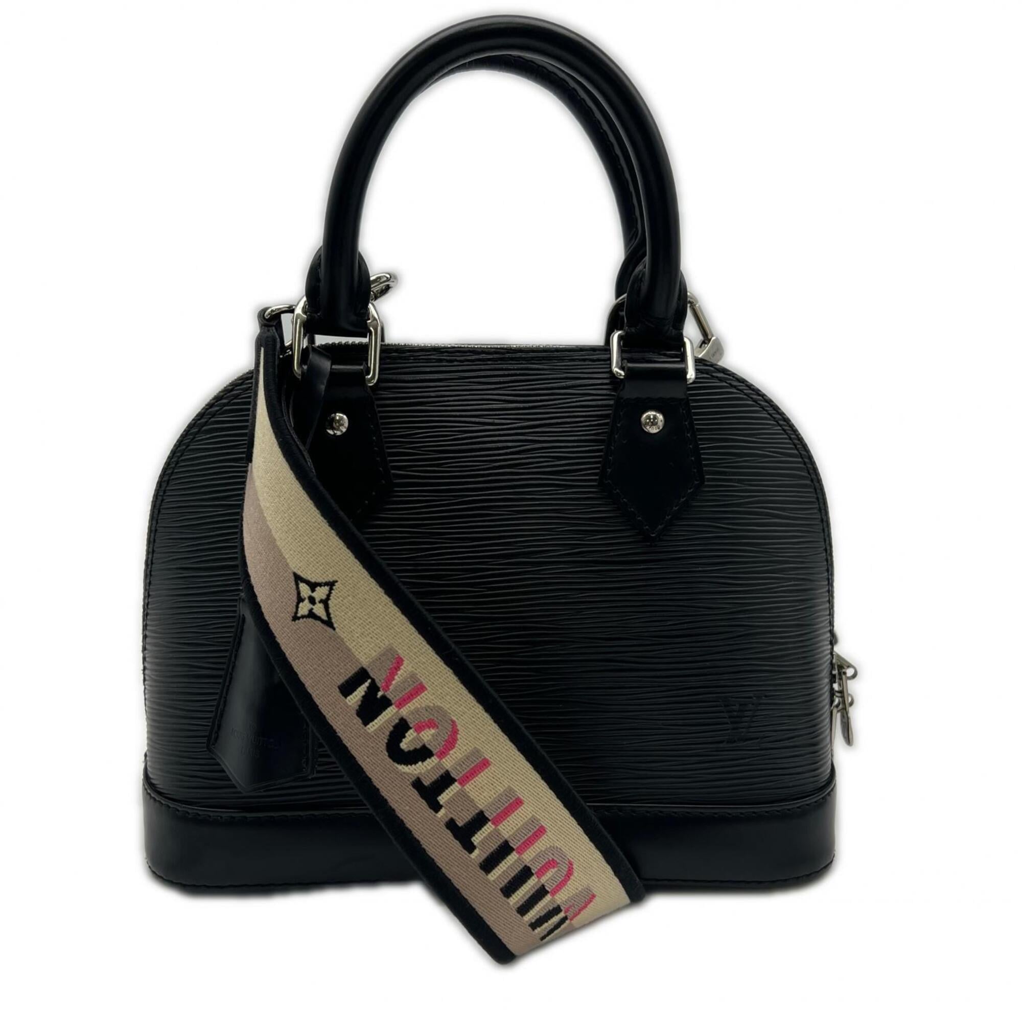 Louis Vuitton Beige Pink Black Noir Leather Handbag (Pre-Owned)