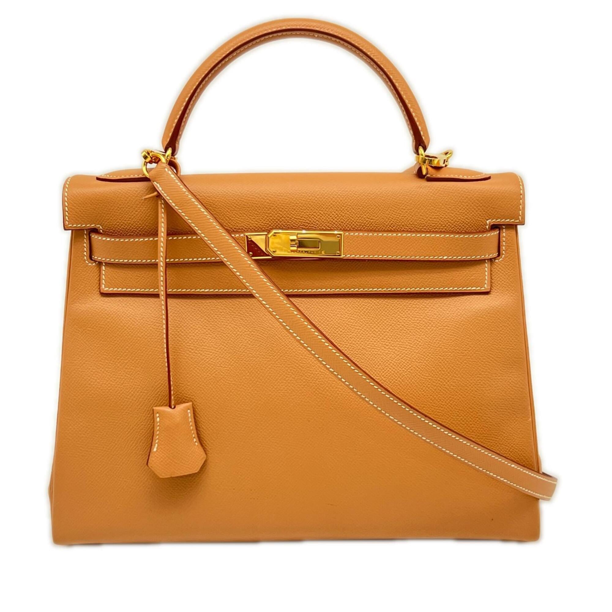 Hermes Kelly Brown Courchevel Leather Handbag (Pre-Owned)