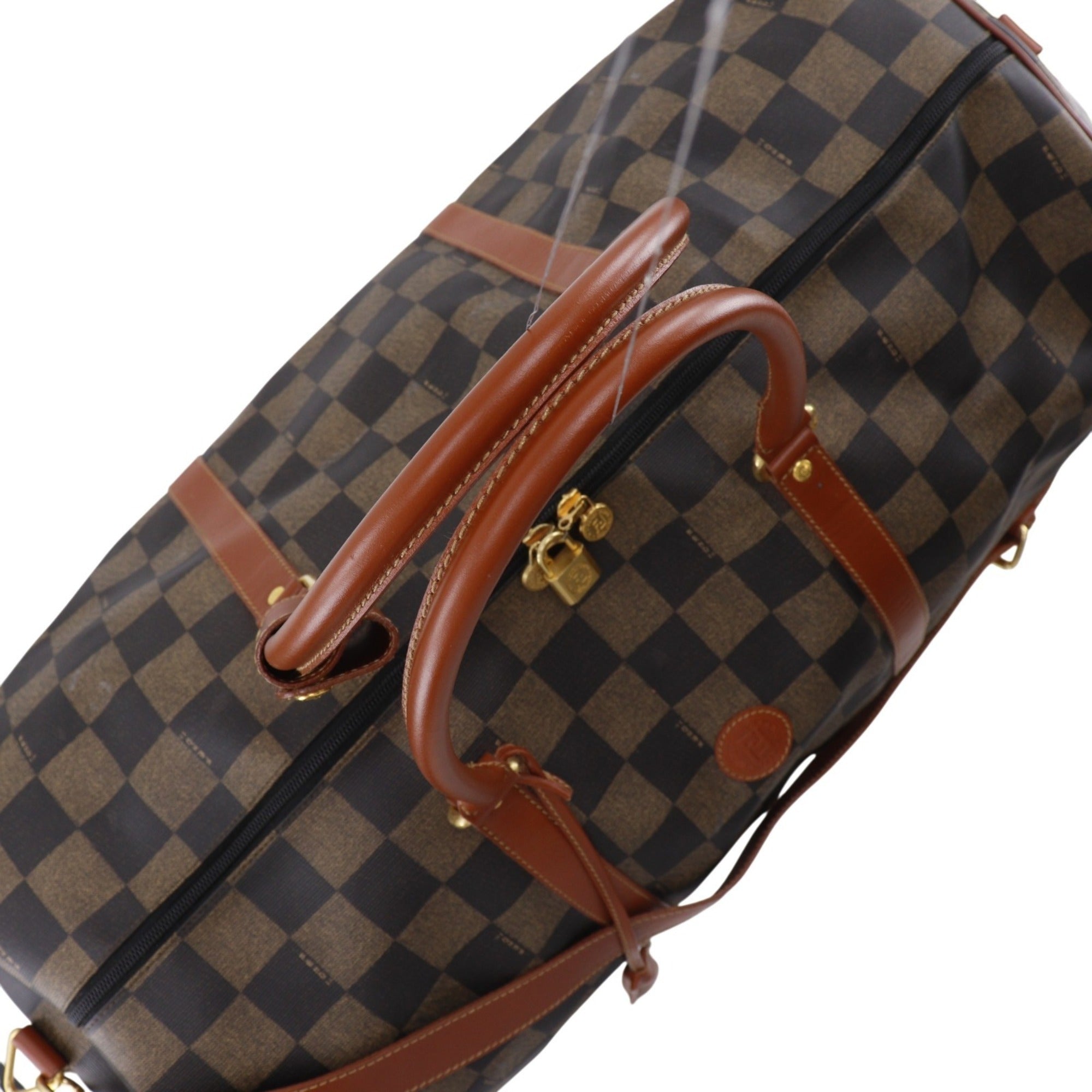 Fendi Brown Pvc Boston Bag (Pre-Owned)