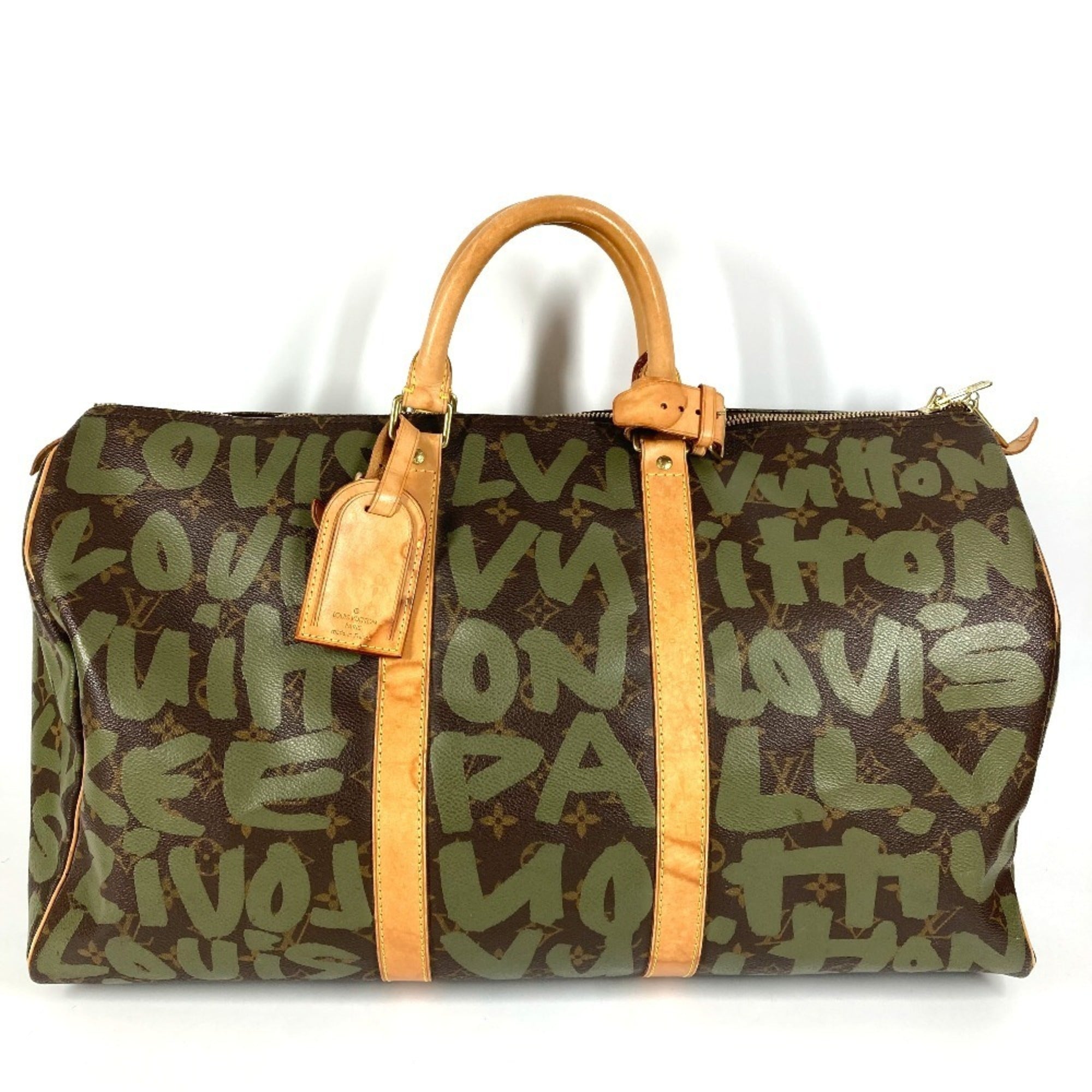 Louis Vuitton Monogram Graffiti Brown Khaki Monogram Graffiti Boston Bag Handbag (Pre-Owned)