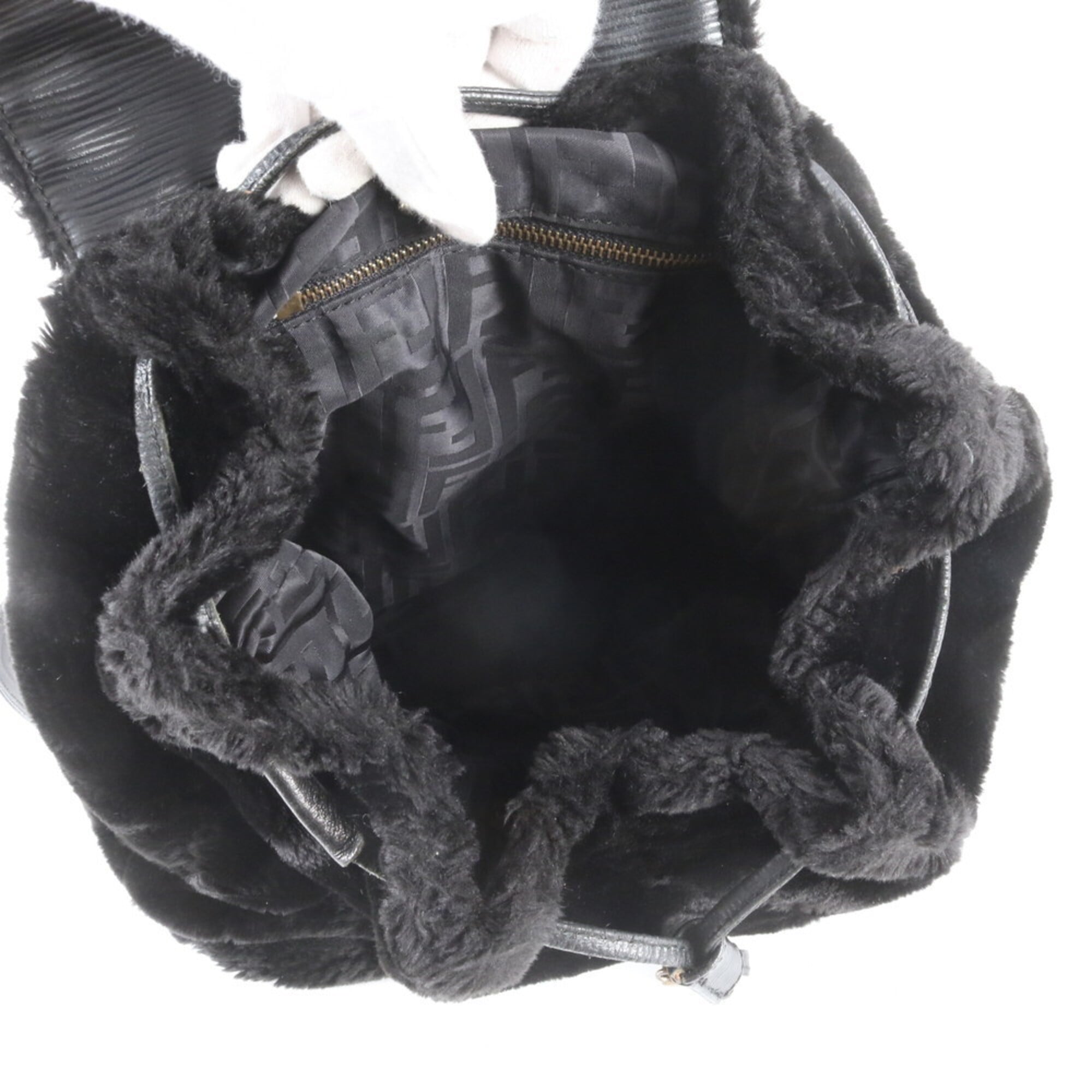Fendi Black Leather Backpack Shoulder Bag (Pre-Owned)