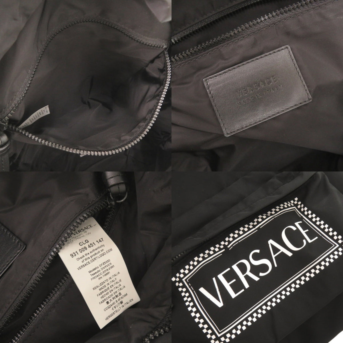 Versace Black Nylon Backpack (Pre-Owned)
