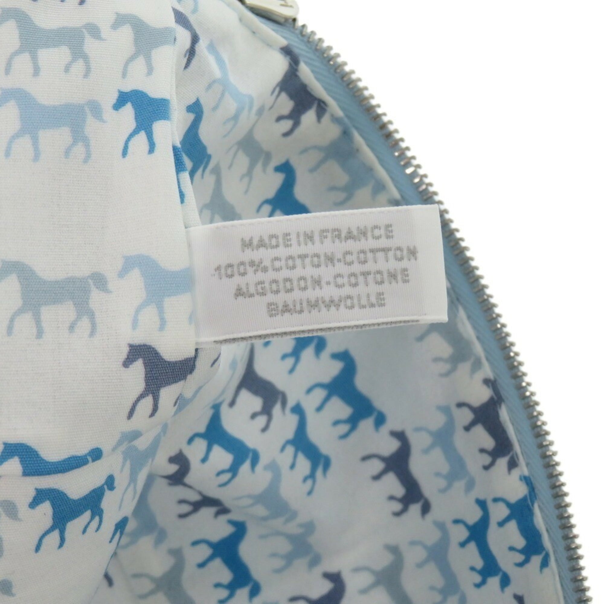 Hermes Blue White Cotton Pouch (Pre-Owned)
