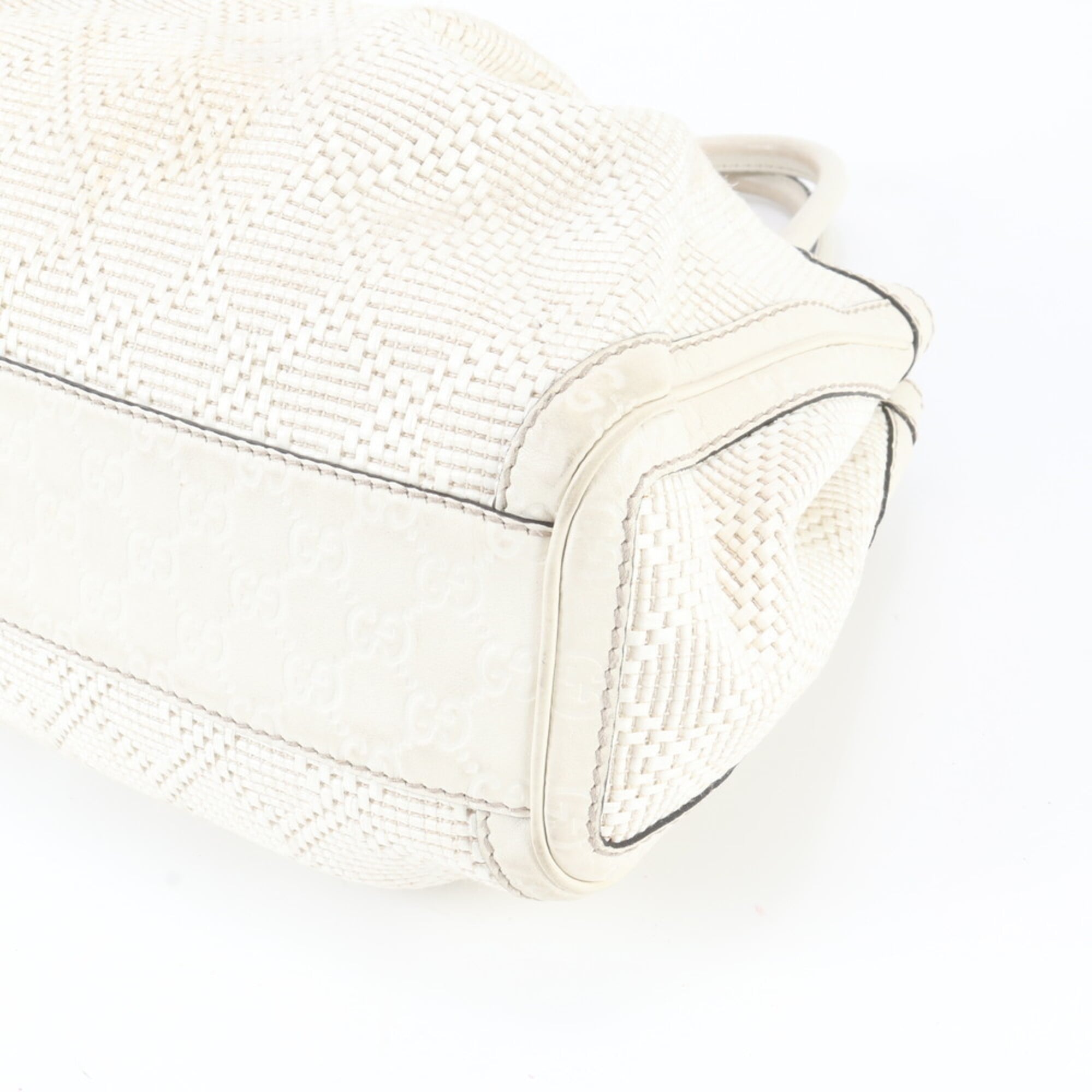 Gucci Ivory Leather Handbag Shoulder Bag Tote Bag (Pre-Owned)