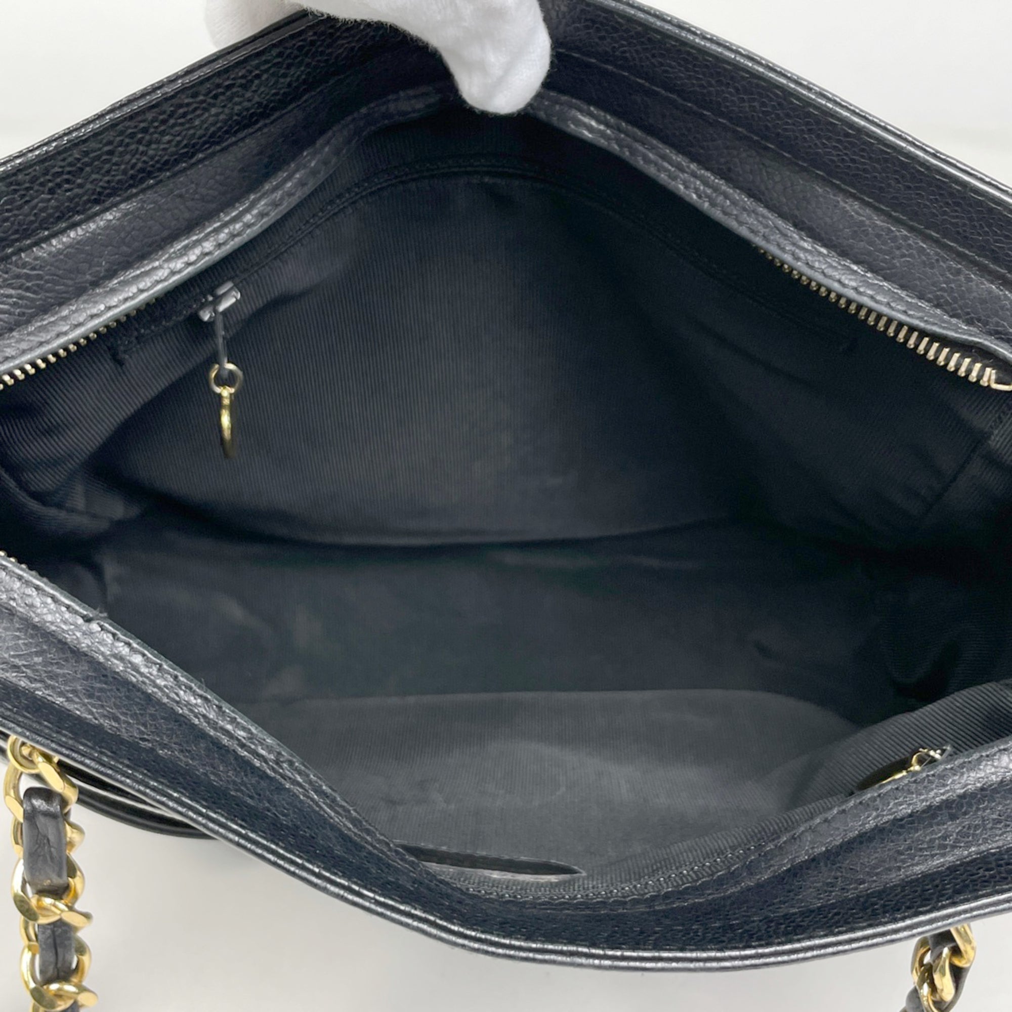 Chanel Black Grained Calfskin Shoulder Bag Tote Bag (Pre-Owned)