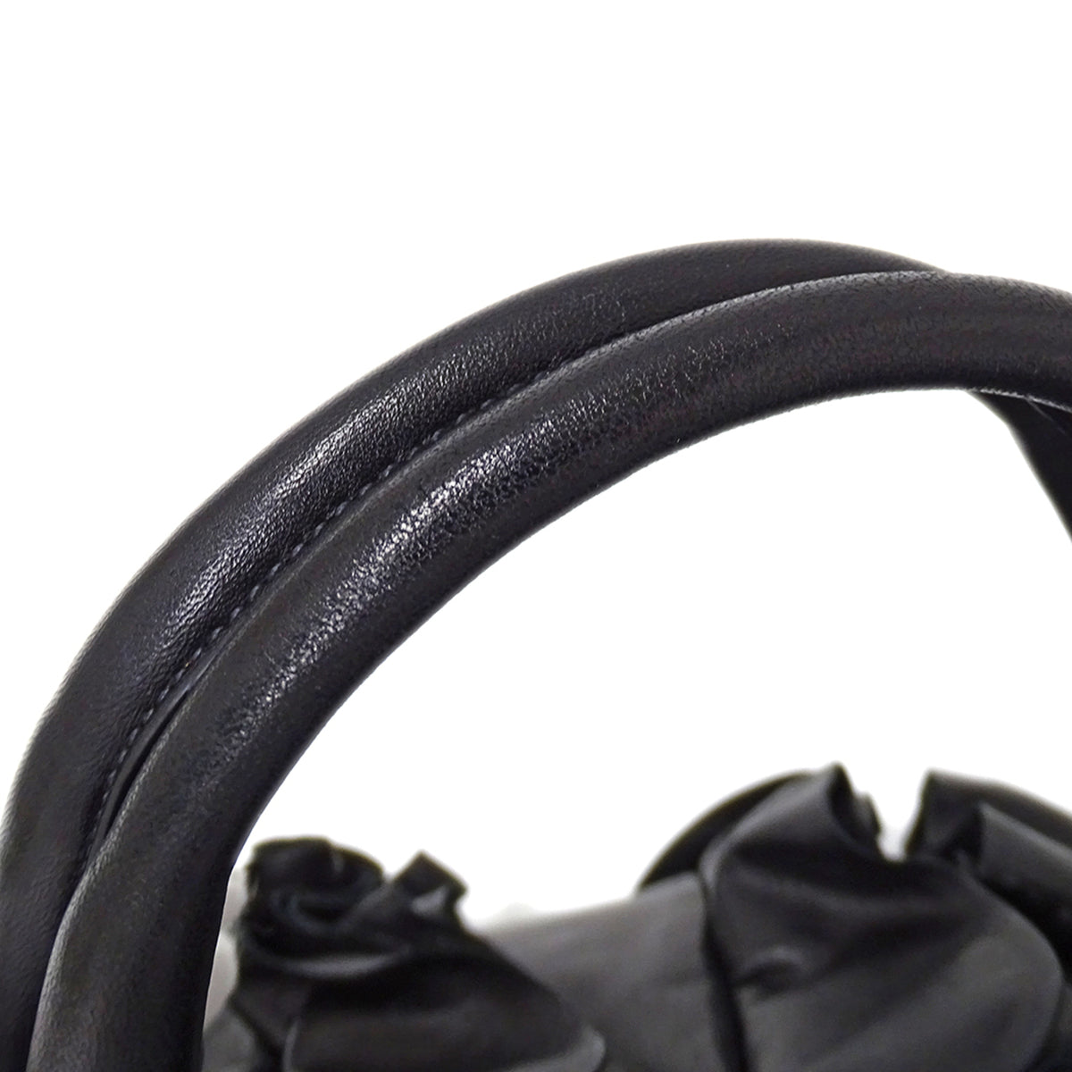 Prada Black Leather Handbag Tote Bag (Pre-Owned)