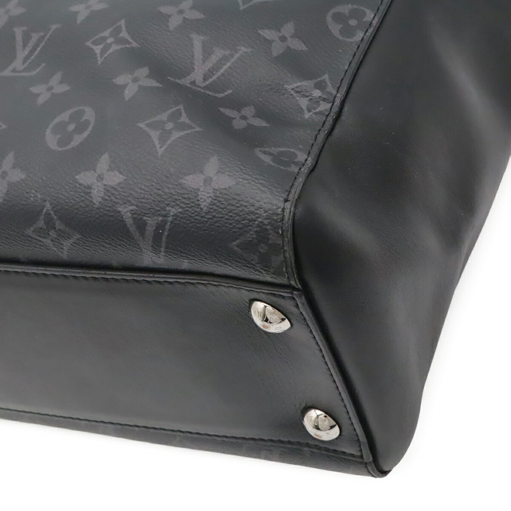 Louis Vuitton Black Gray Monogram Eclipse Canvas Pvc Coated Canvas Leather Handbag Pouch Tote Bag (Pre-Owned)