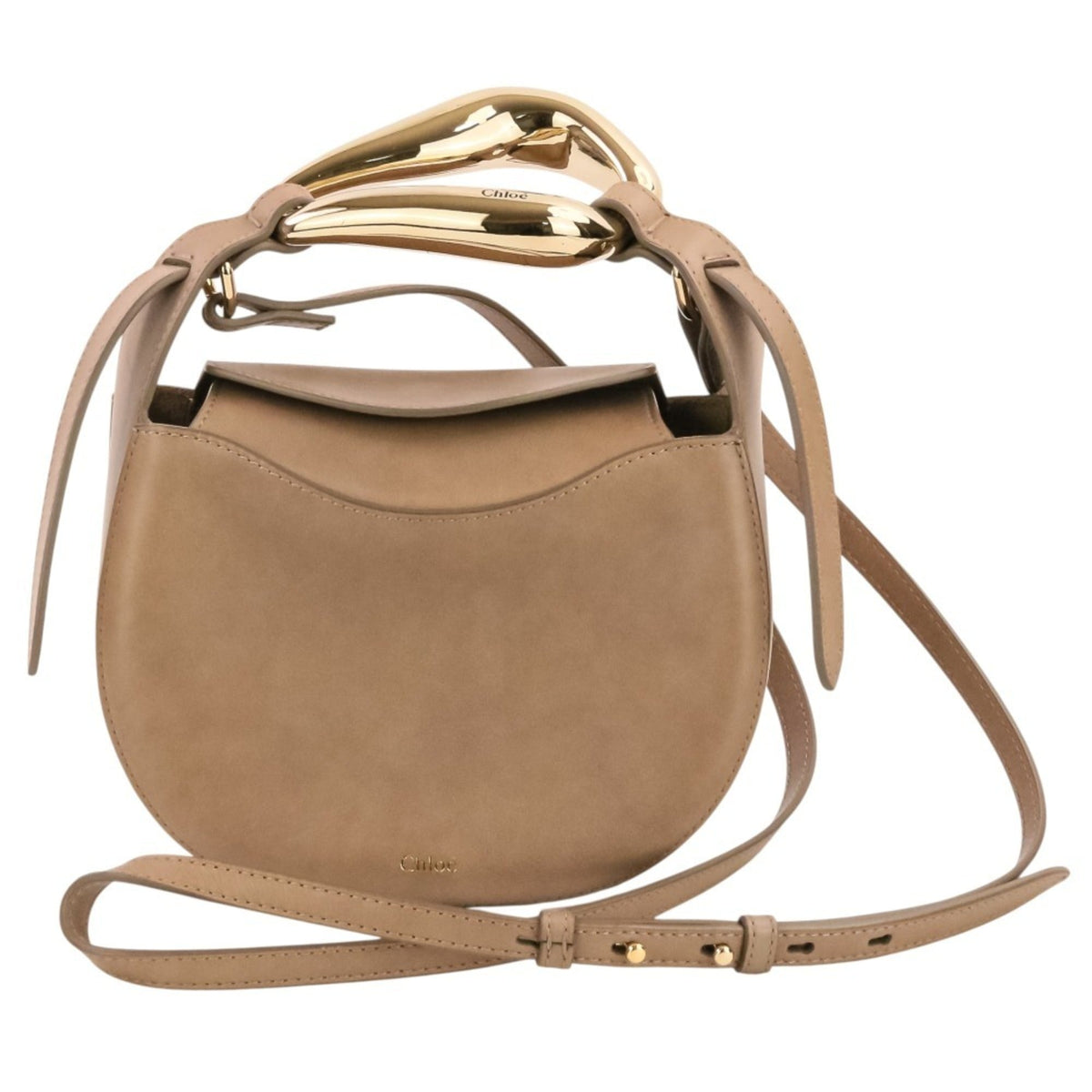 Chloé Grayish Leather Handbag Shoulder Bag (Pre-Owned)