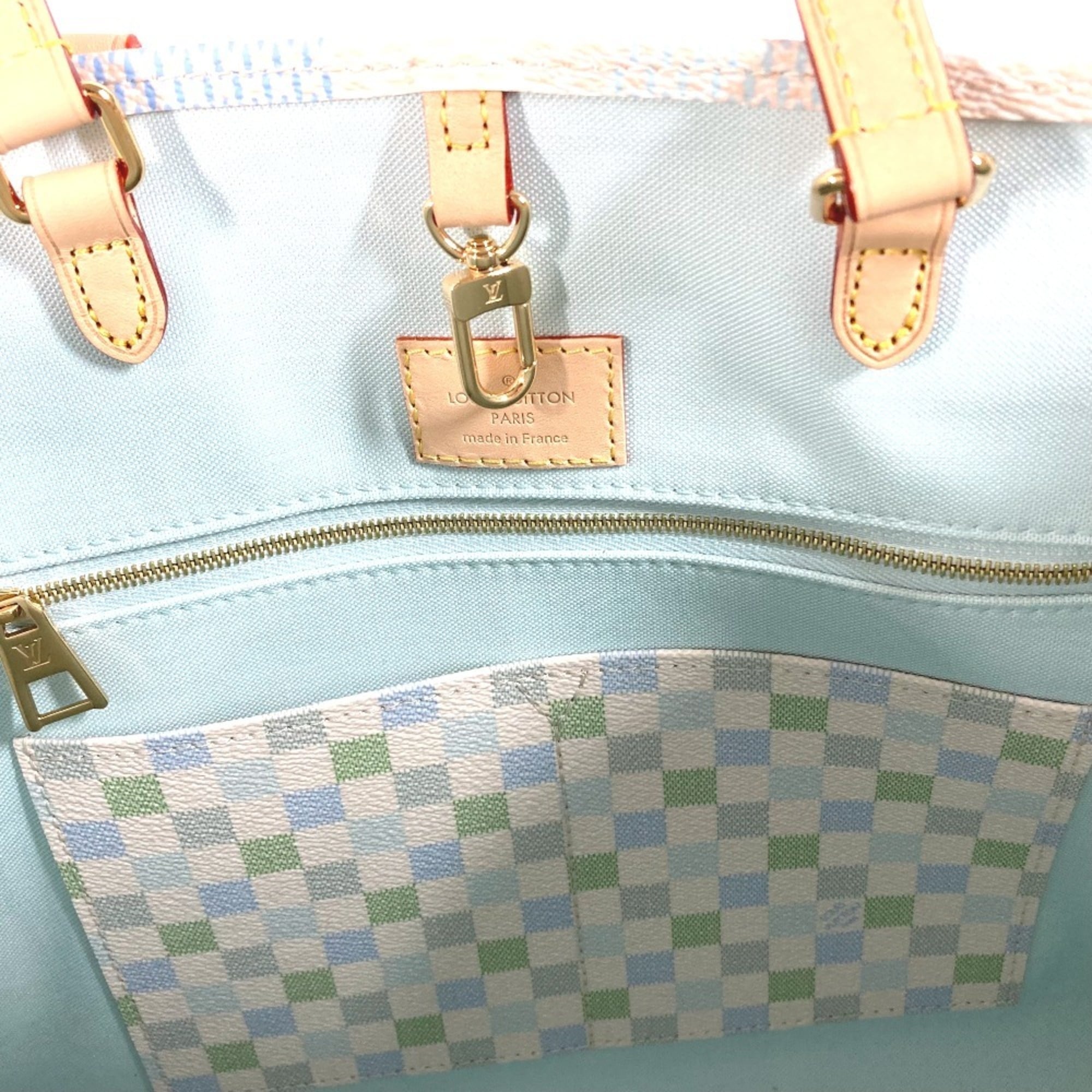 Louis Vuitton White Damier Canvas Handbag Shoulder Bag Tote Bag (Pre-Owned)