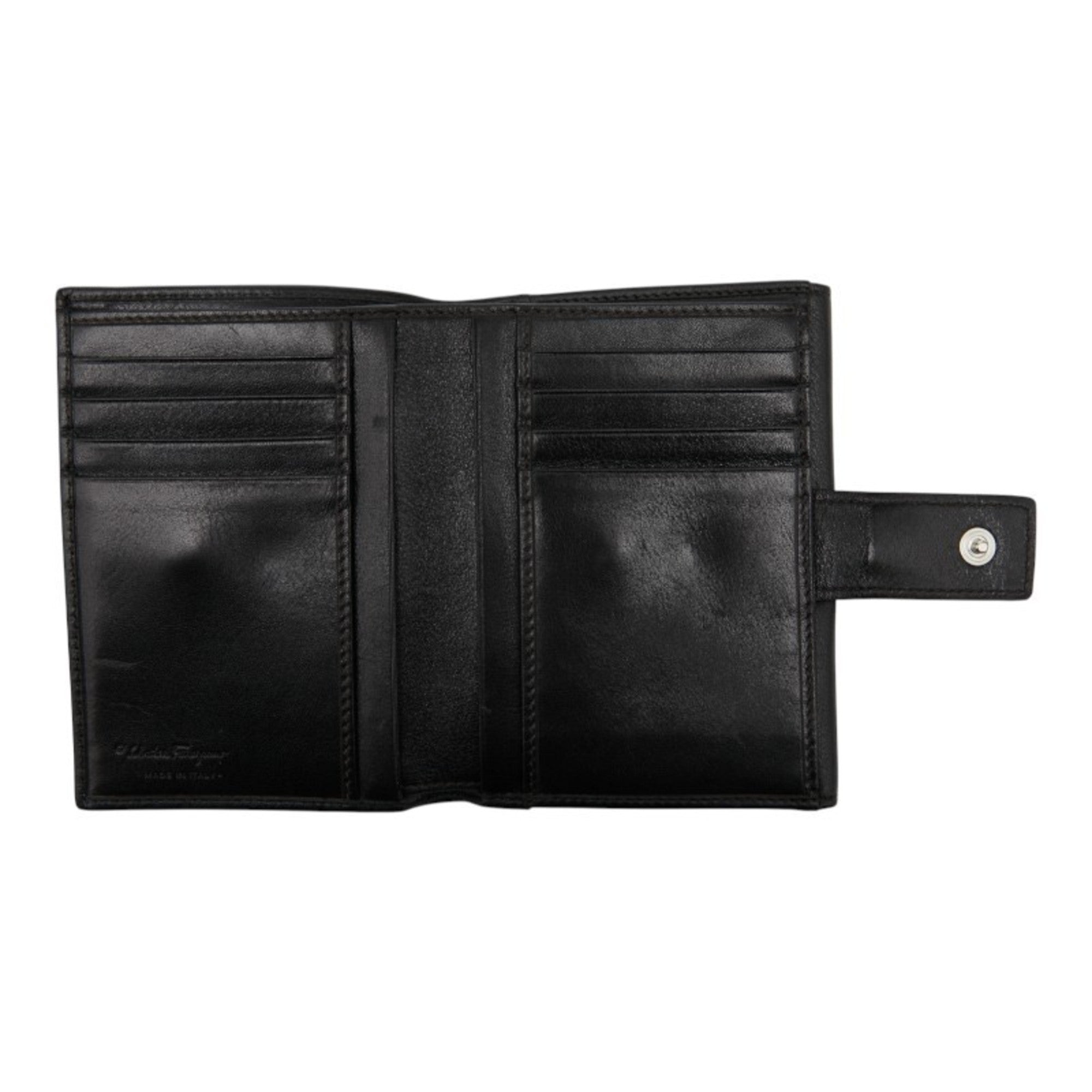 Salvatore Ferragamo Black Leather Wallet (Bi-Fold) (Pre-Owned)