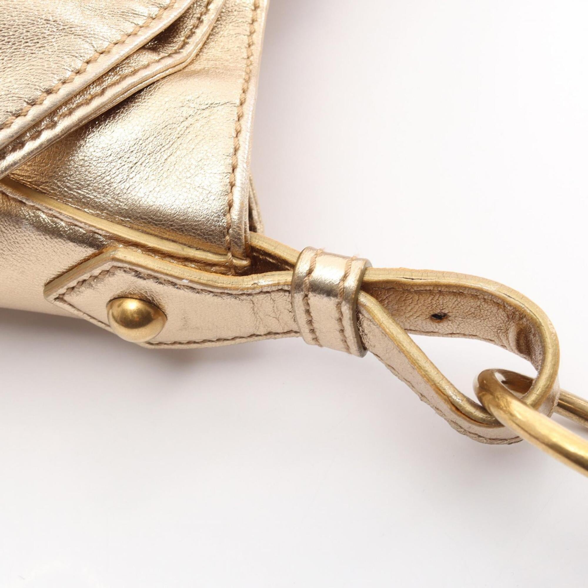Yves Saint Laurent Gold Leather Handbag Shoulder Bag (Pre-Owned)