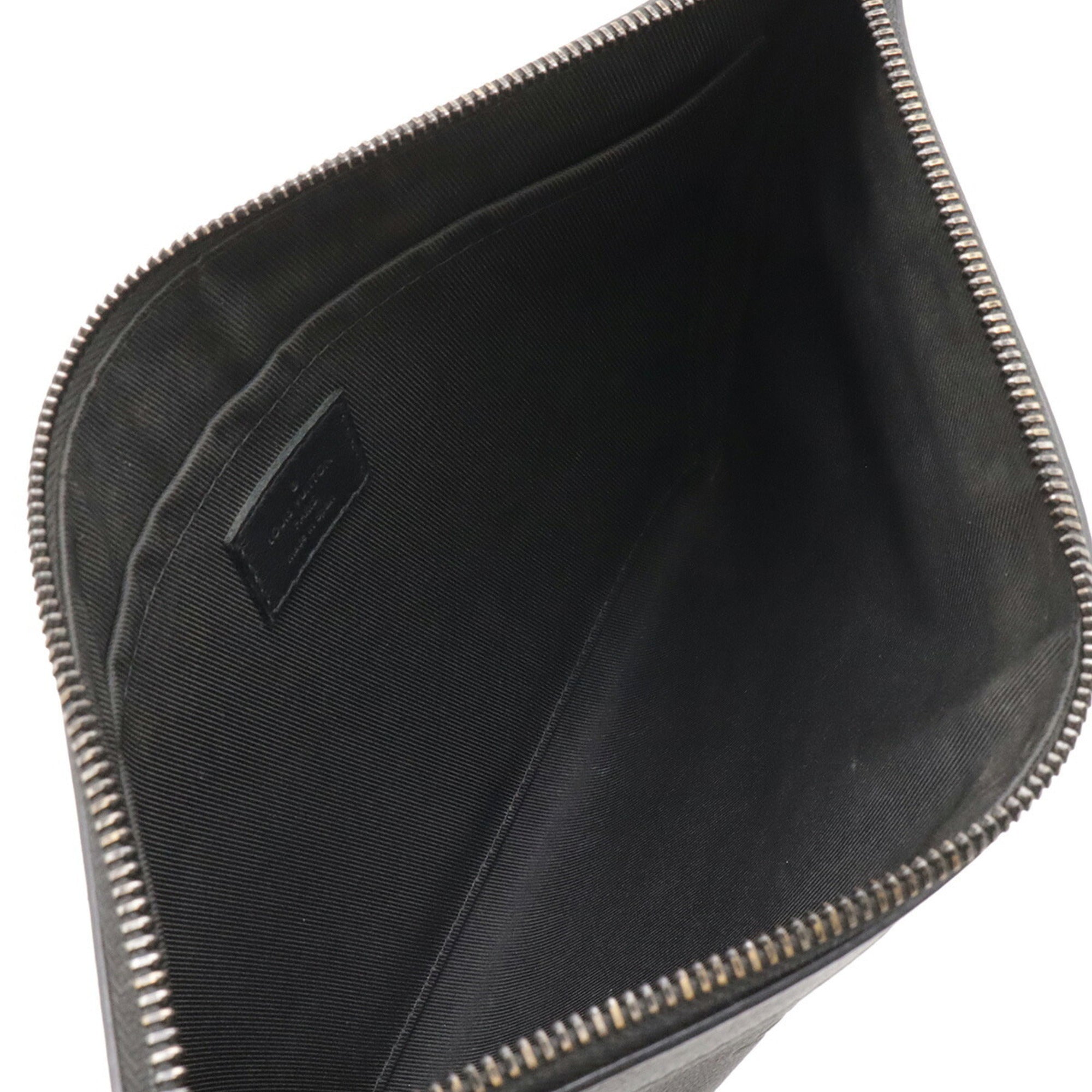 Louis Vuitton Black Noir Leather Clutch Bag Pochette (Pre-Owned)