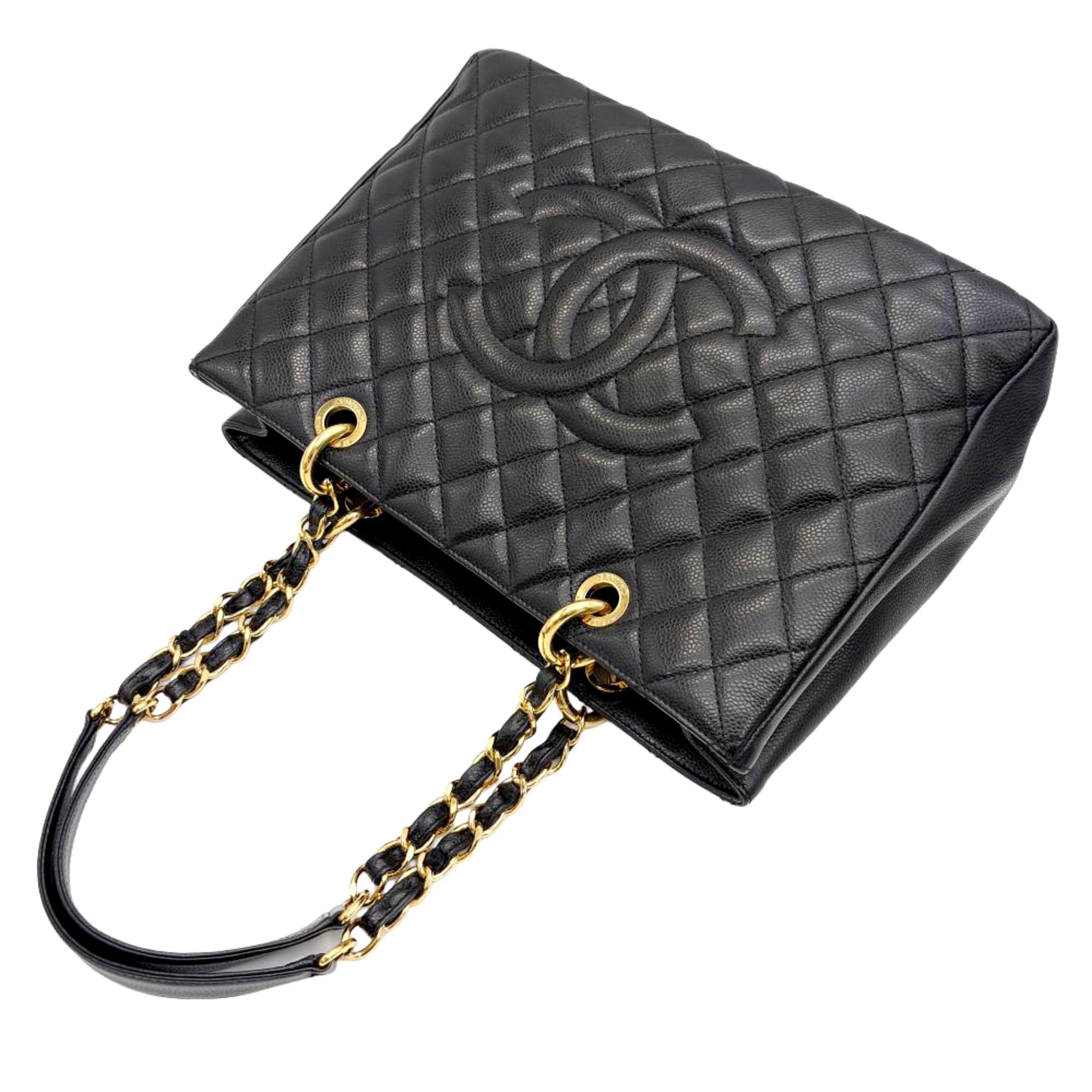 Chanel Black Grained Calfskin Tote Bag (Pre-Owned)