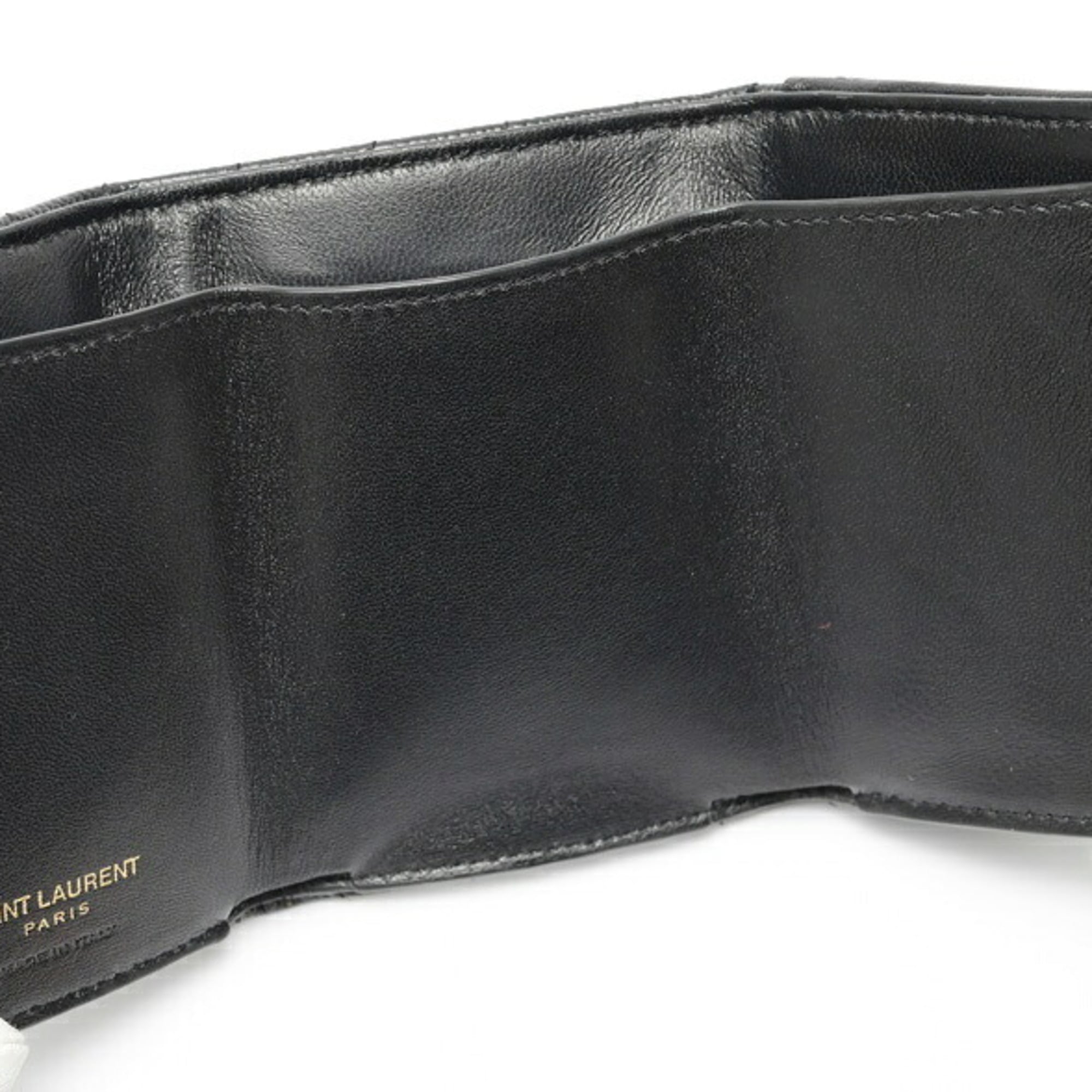 Saint Laurent Black Leather Wallet (Tri-Fold) (Pre-Owned)