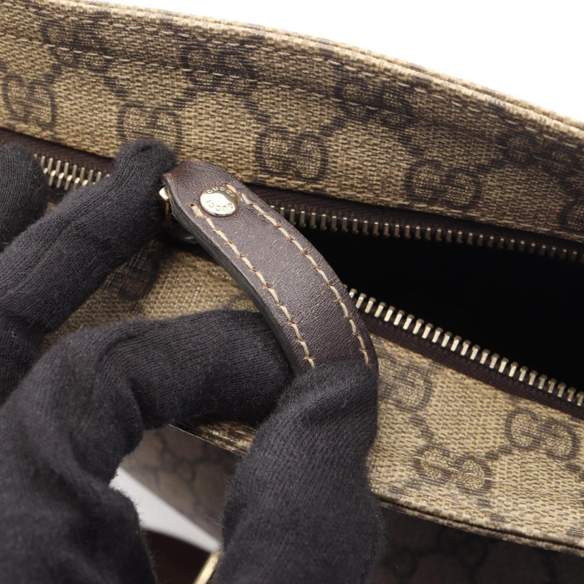 Gucci Beige Brown Pvc Leather Handbag Shoulder Bag (Pre-Owned)