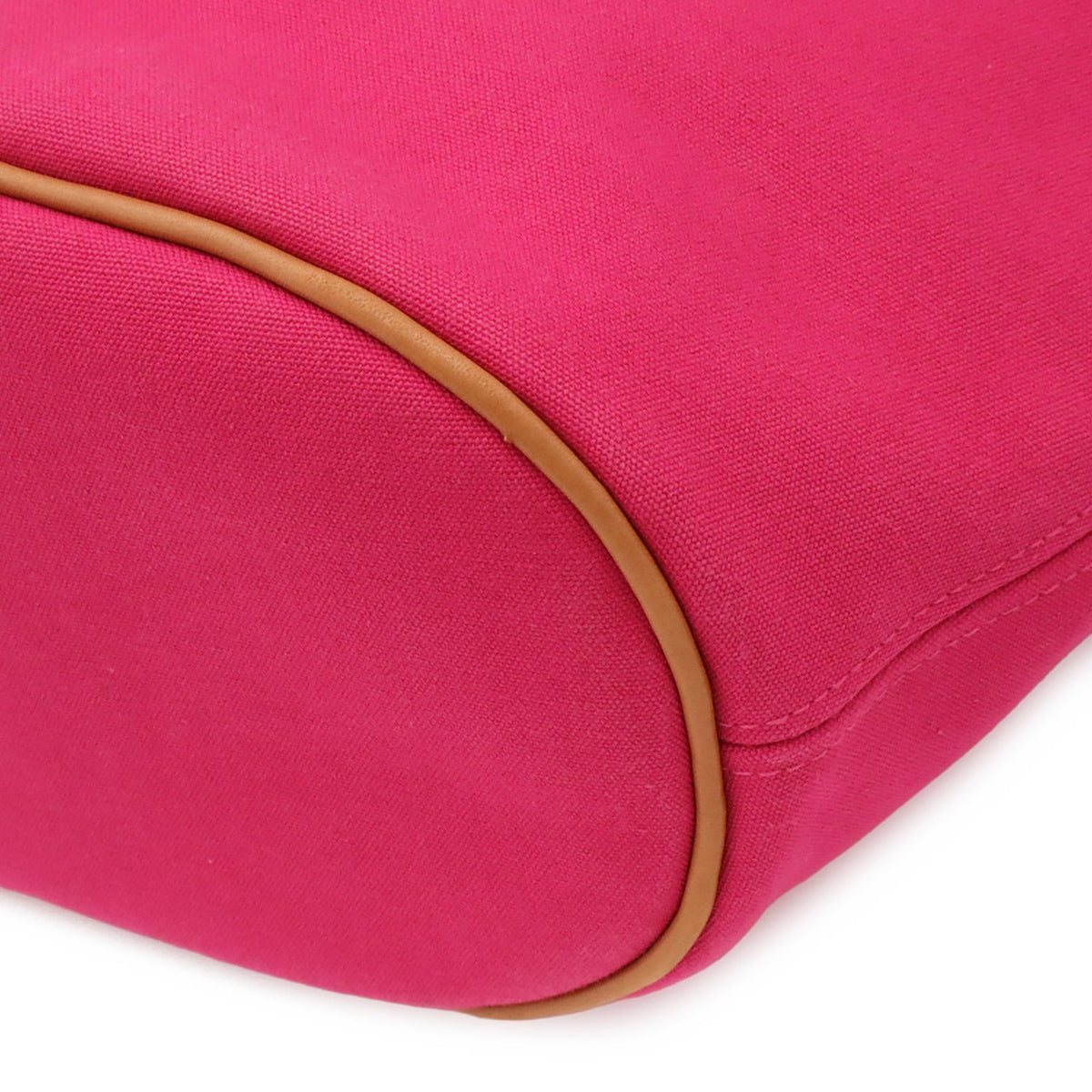 Hermes Fuchsia Canvas Handbag Tote Bag (Pre-Owned)