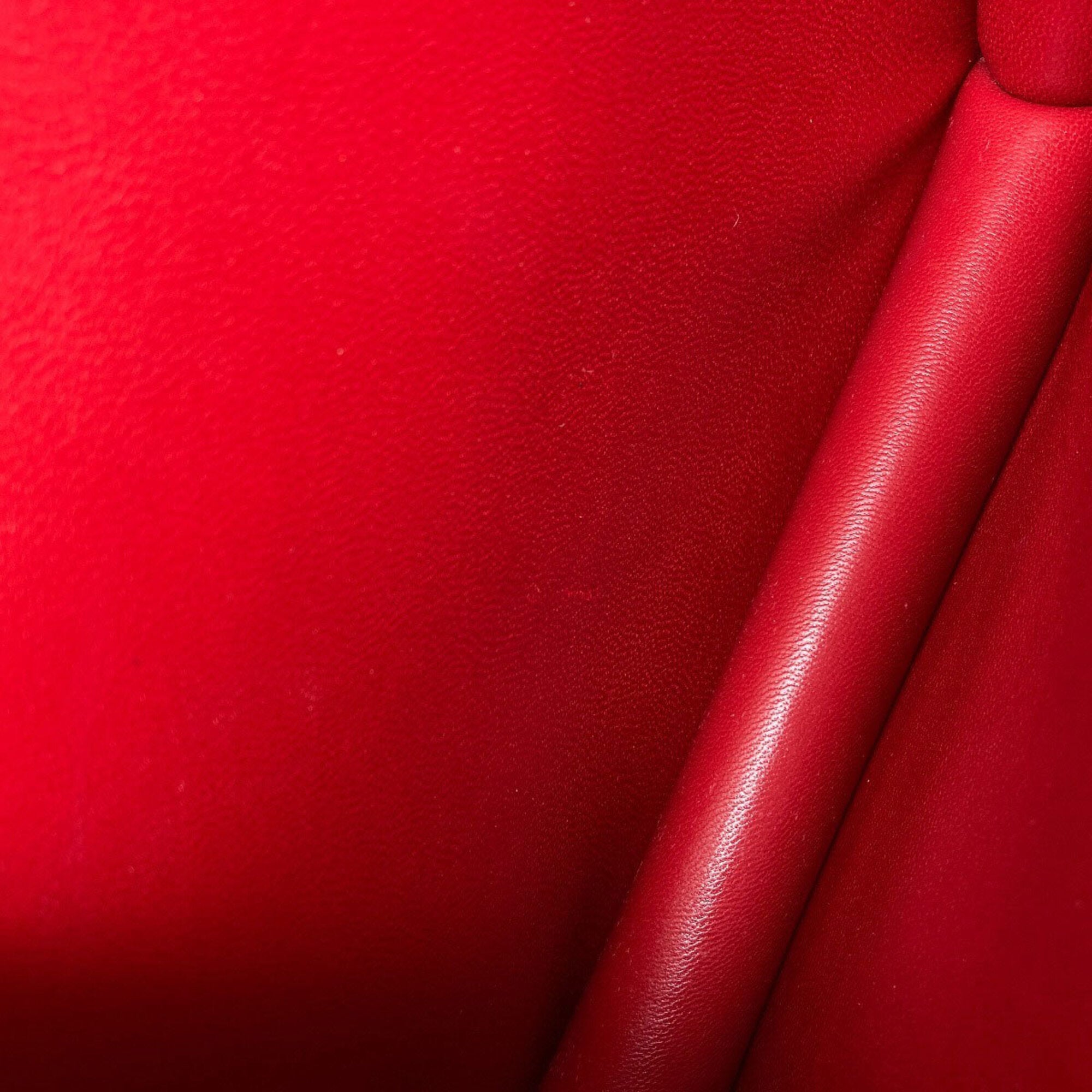 Celine Red Color Leather Shoulder Bag (Pre-Owned)