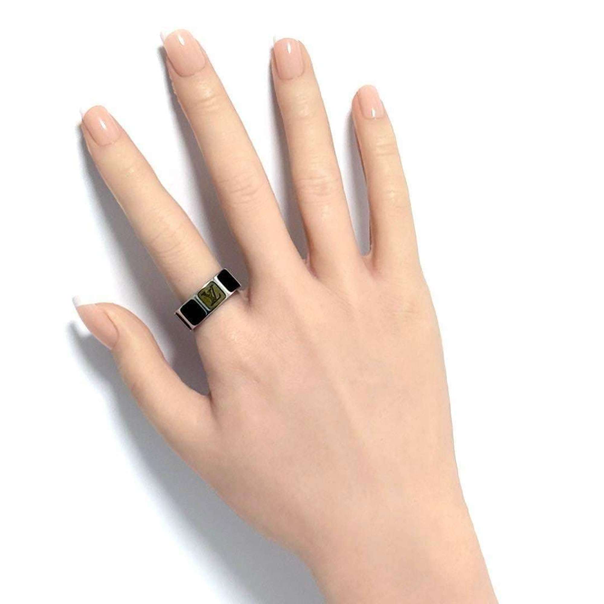 Louis Vuitton Brown Metal Band Ring (Pre-Owned)