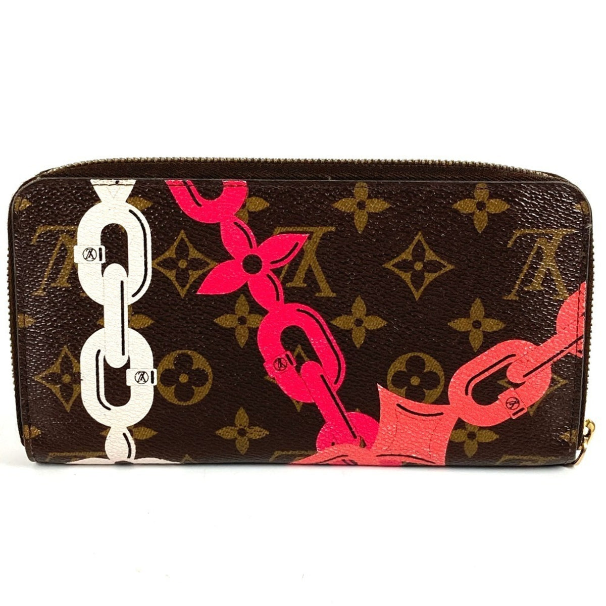 Louis Vuitton Monogram Bay Brown Pink Monogram Long Wallet (Bi-Fold) (Pre-Owned)