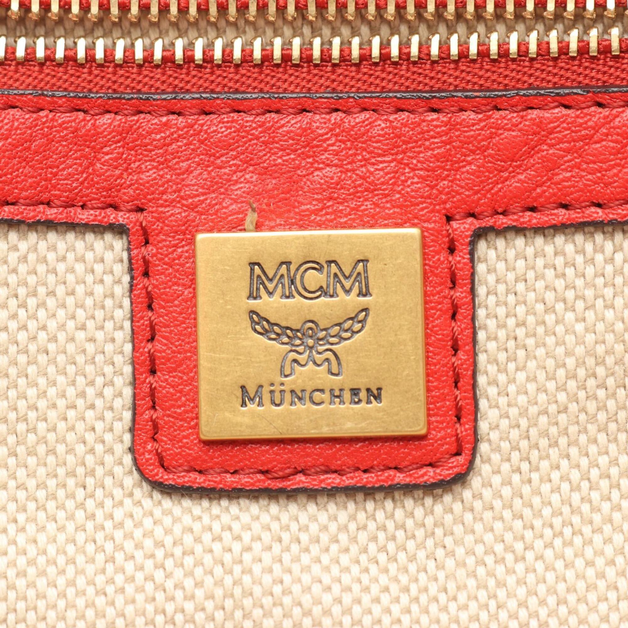 Mcm Red Color Leather Handbag (Pre-Owned)