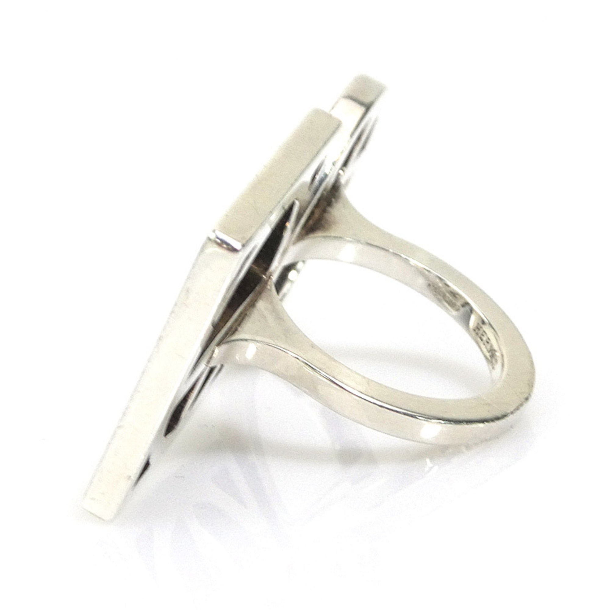 Hermes Silver Silver 925 Band Ring (Pre-Owned)