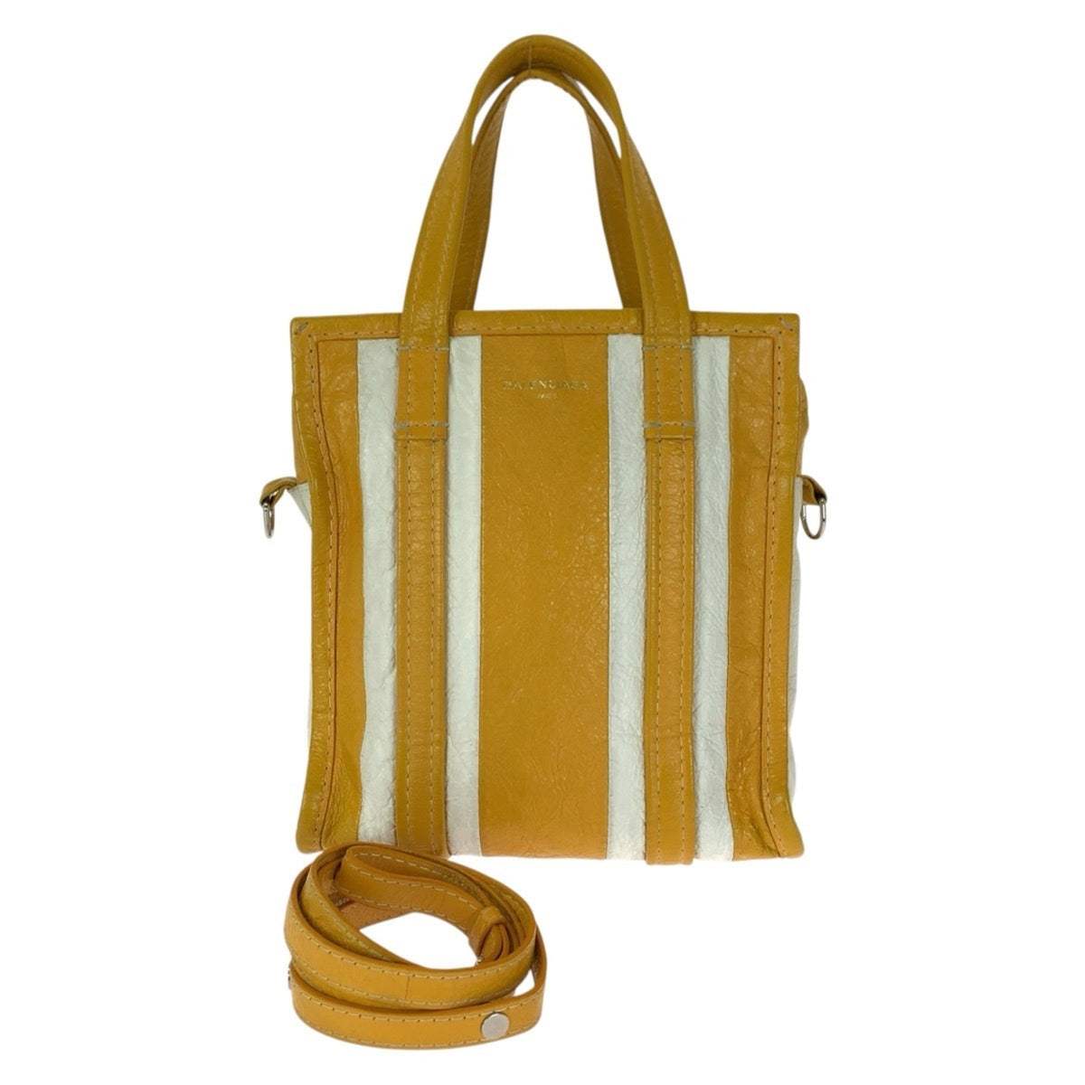 Balenciaga White Yellow Leather Shoulder Bag (Pre-Owned)