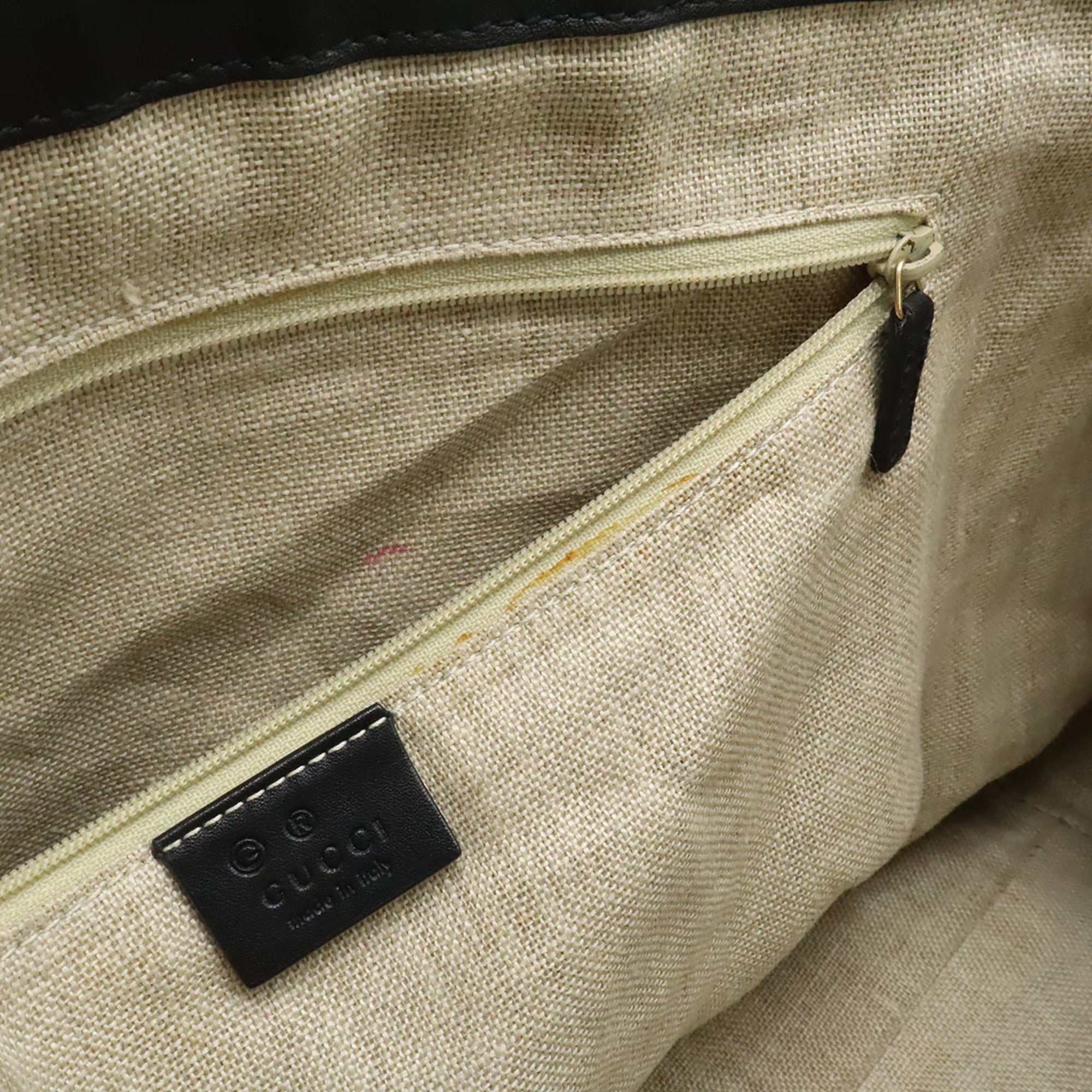 Gucci Black Micro Gg Leather Shoulder Bag Tote Bag (Pre-Owned)