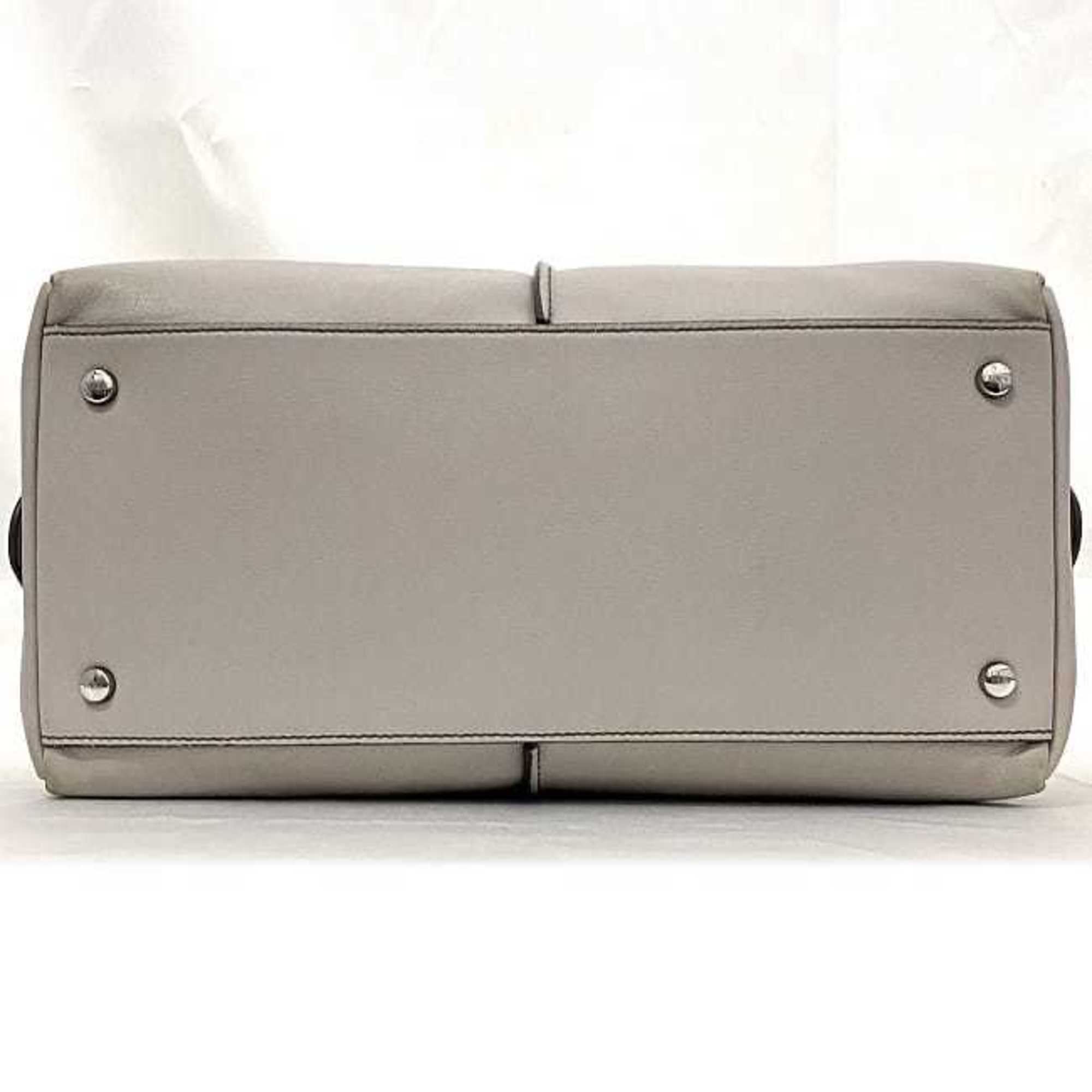 Tod's Gray Leather Handbag Shoulder Bag (Pre-Owned)