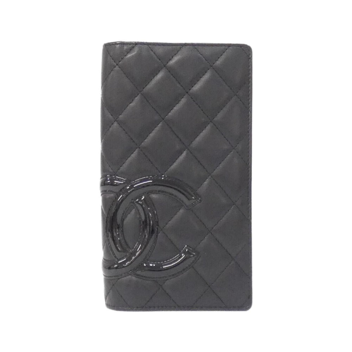 Chanel Black Leather Long Wallet (Bi-Fold) (Pre-Owned)