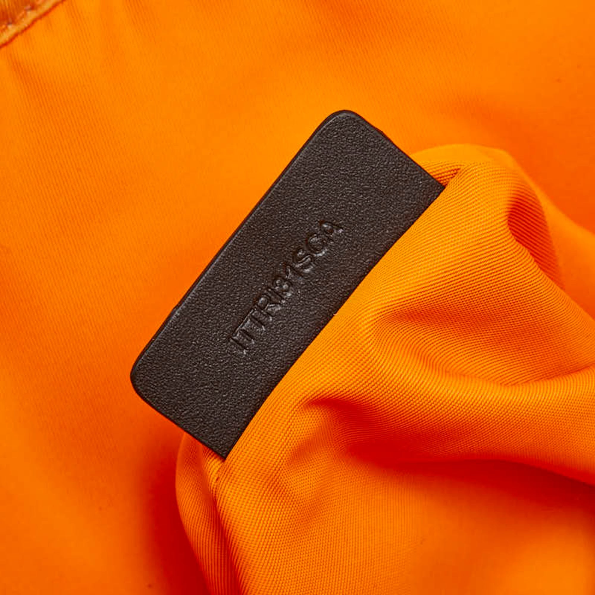 Burberry Orange Nylon Leather Tote Bag (Pre-Owned)