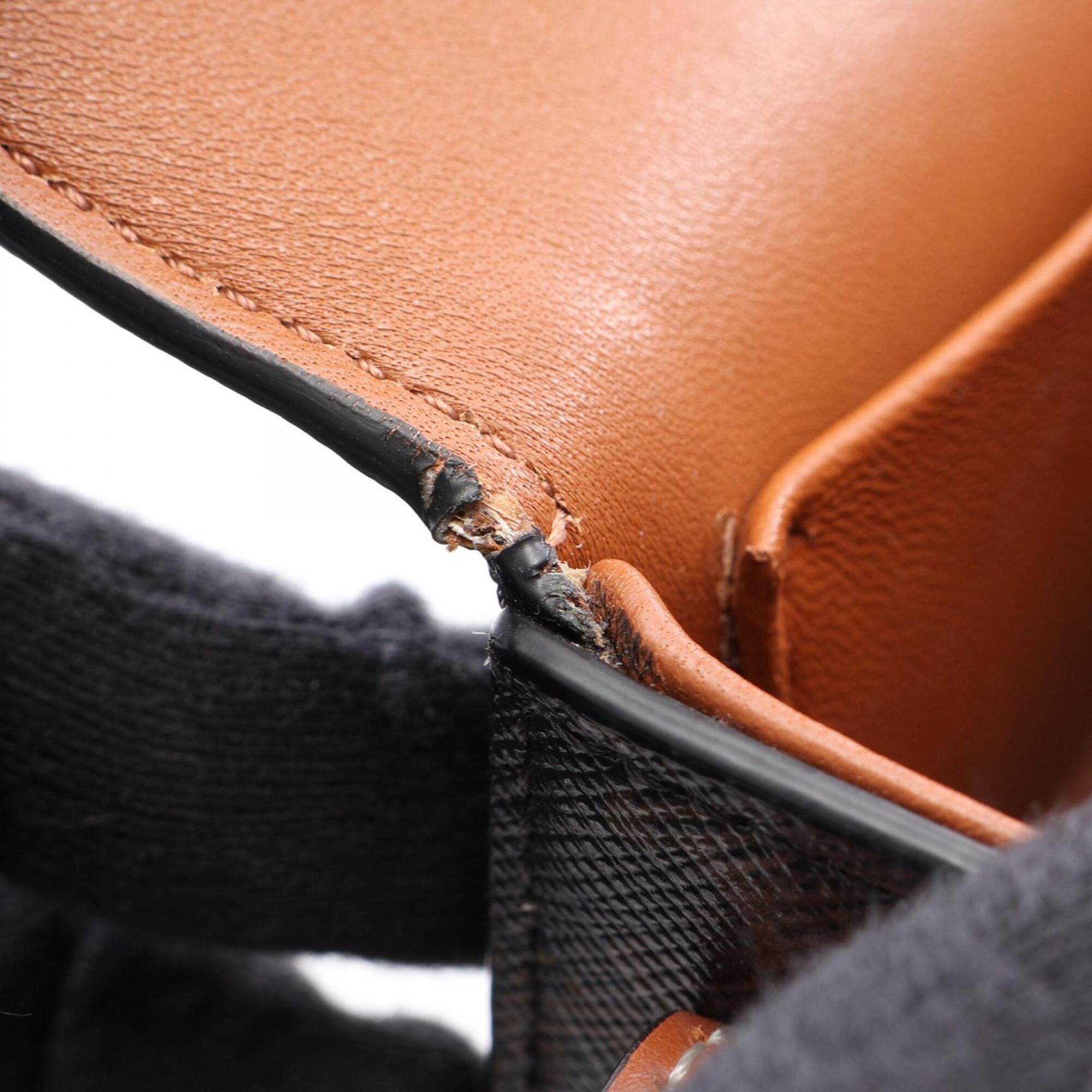Celine Brown Coated Canvas Leather Handbag Shoulder Bag (Pre-Owned)